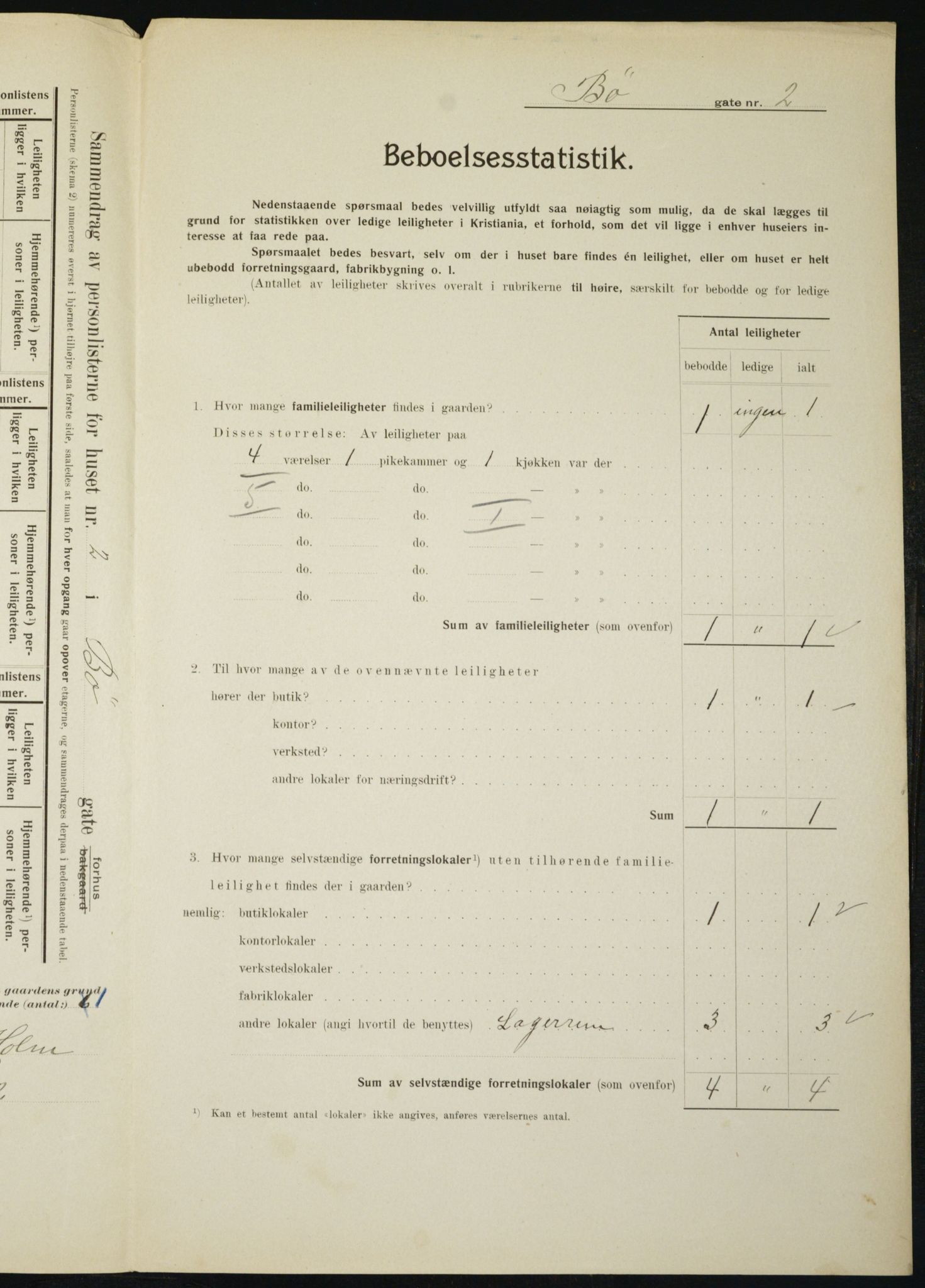 OBA, Municipal Census 1910 for Kristiania, 1910, p. 10661