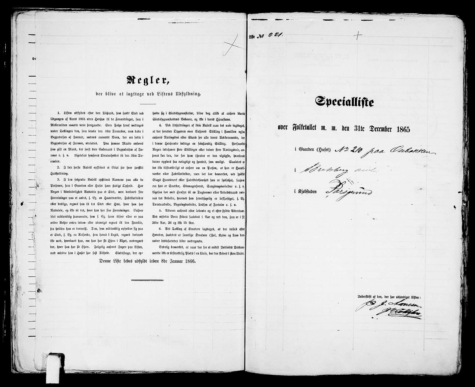 RA, 1865 census for Porsgrunn, 1865, p. 454