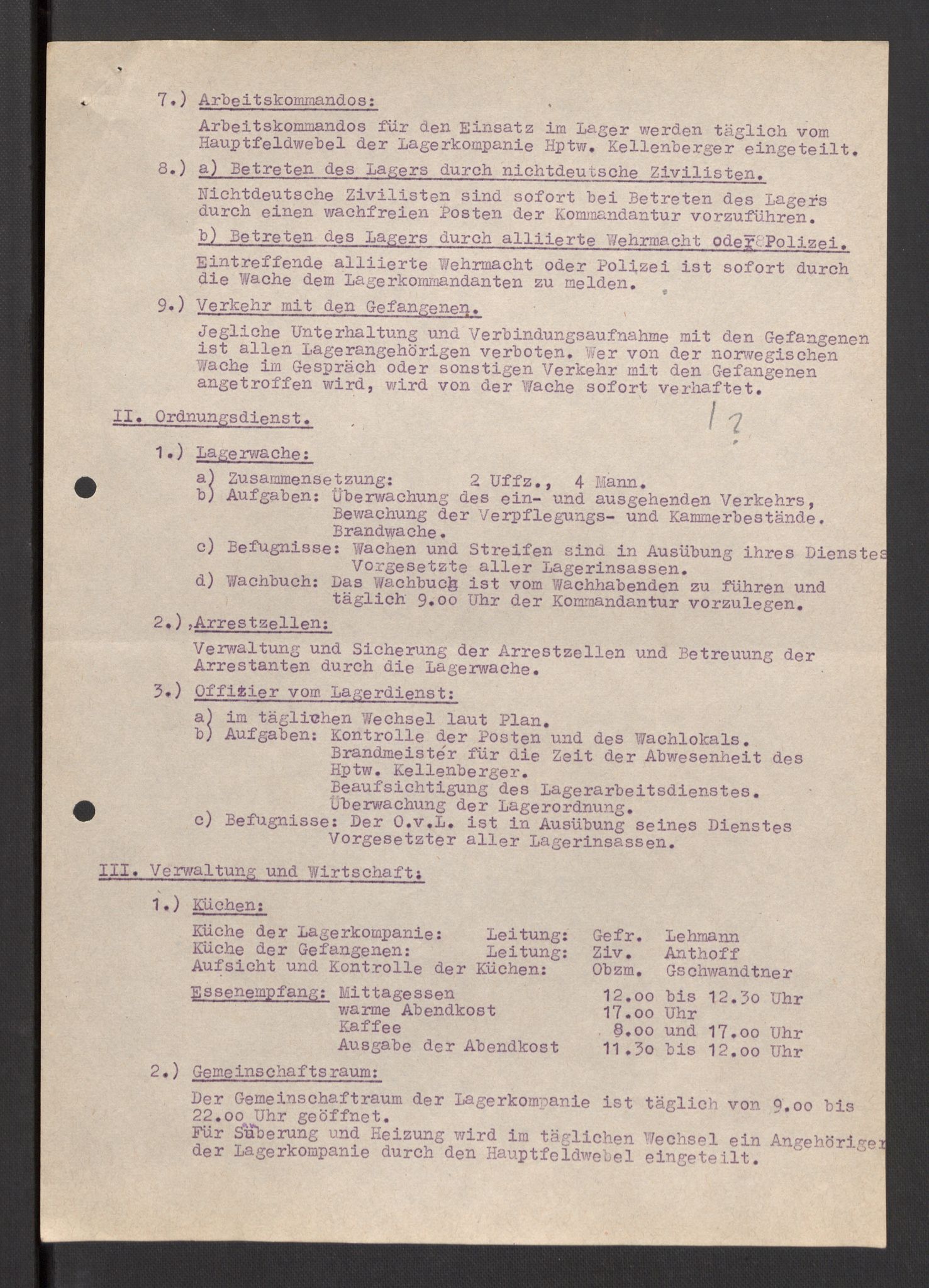 Deutscher Oberbefehlshaber Norwegen (DOBN), AV/RA-RAFA-2197/D/Dja/L0070/0001: DBO Abt. 1a / Lagerordnungen, 1946