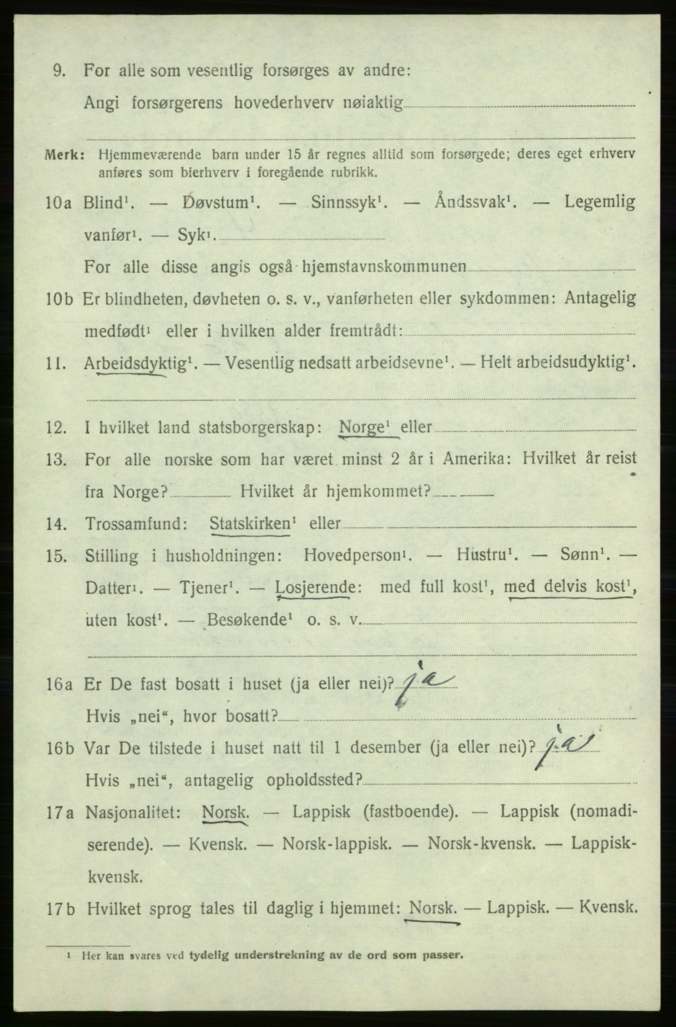 SATØ, 1920 census for Kjelvik, 1920, p. 4310