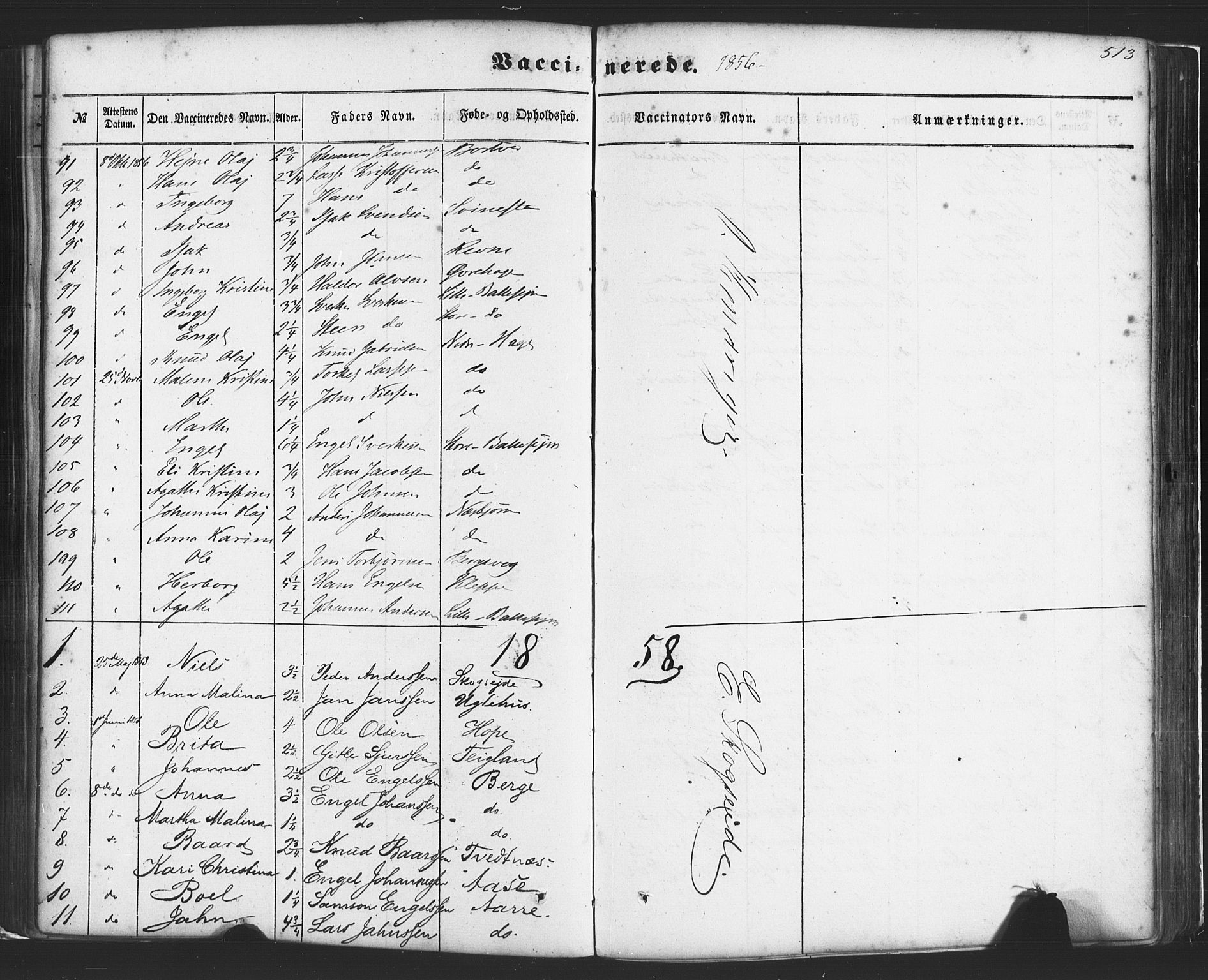 Fusa sokneprestembete, SAB/A-75401/H/Haa: Parish register (official) no. A 1II, 1855-1879, p. 513