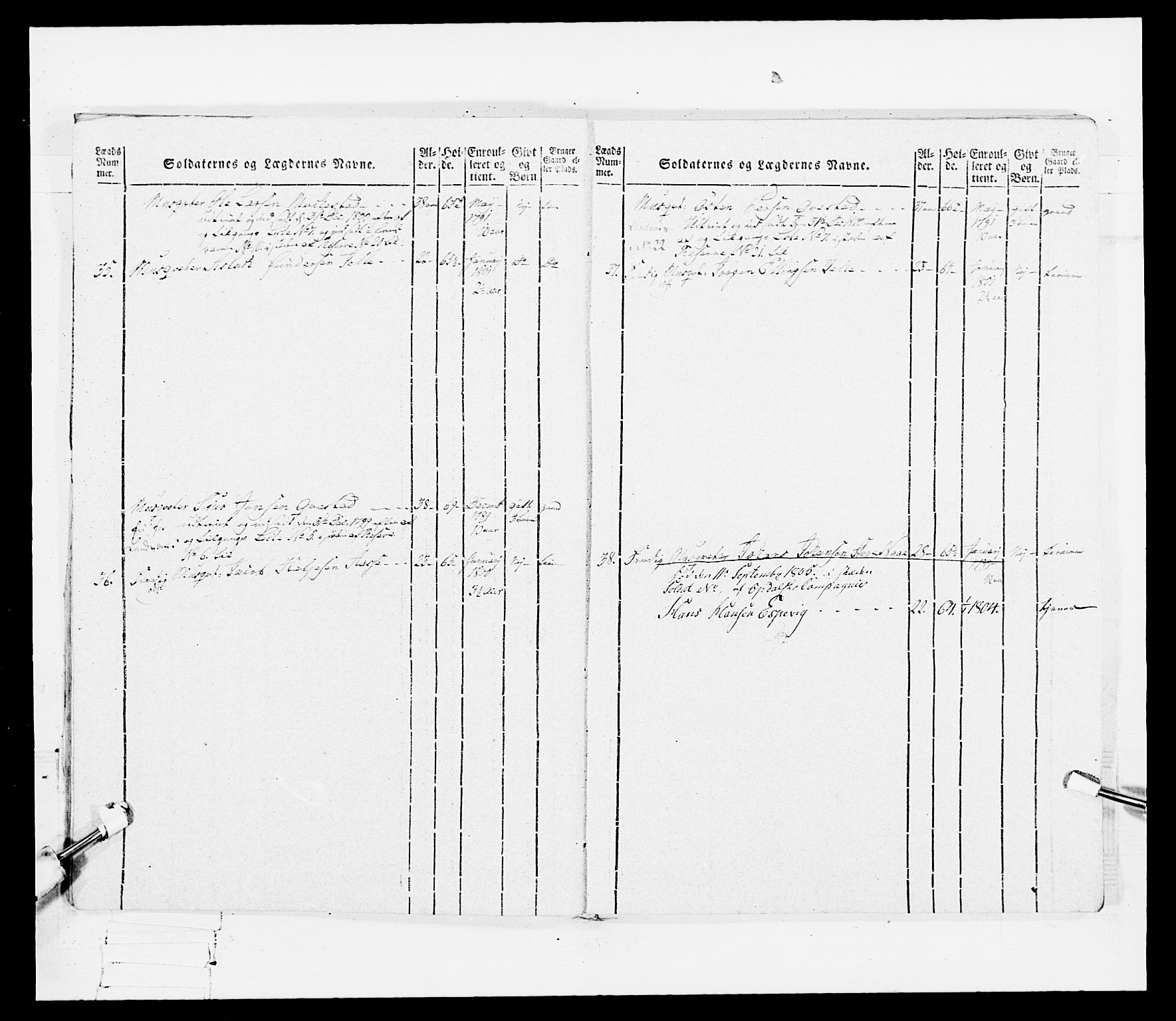 Generalitets- og kommissariatskollegiet, Det kongelige norske kommissariatskollegium, AV/RA-EA-5420/E/Eh/L0097: Bergenhusiske nasjonale infanteriregiment, 1803-1807, p. 151