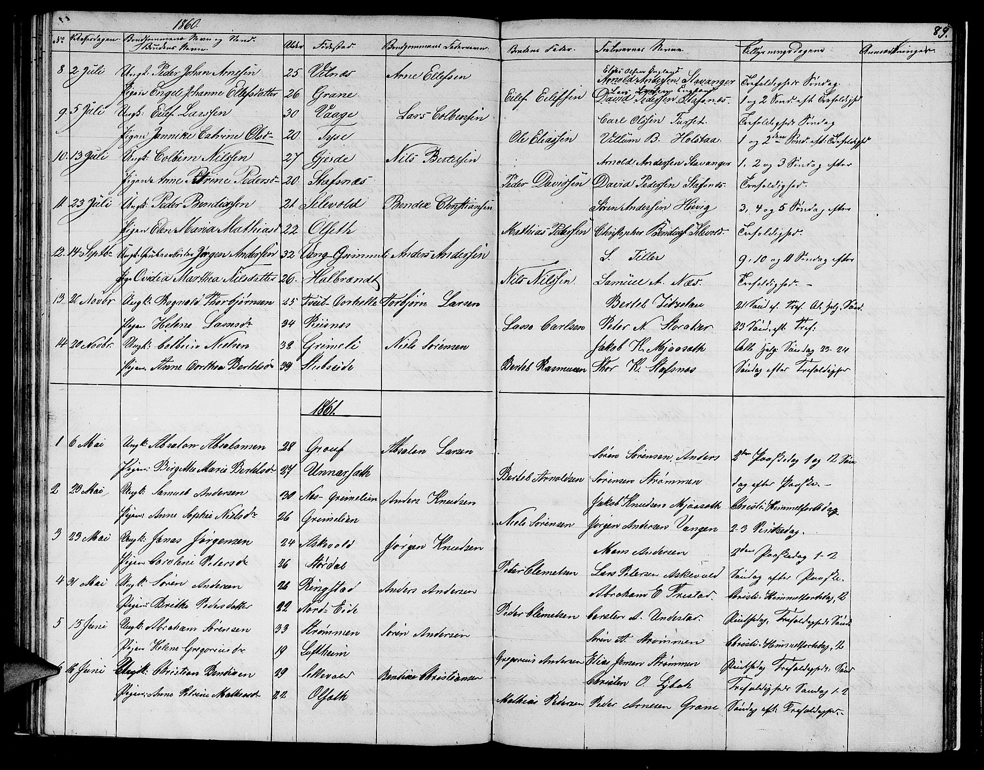 Askvoll sokneprestembete, SAB/A-79501/H/Hab/Haba/L0001: Parish register (copy) no. A 1, 1853-1872, p. 89
