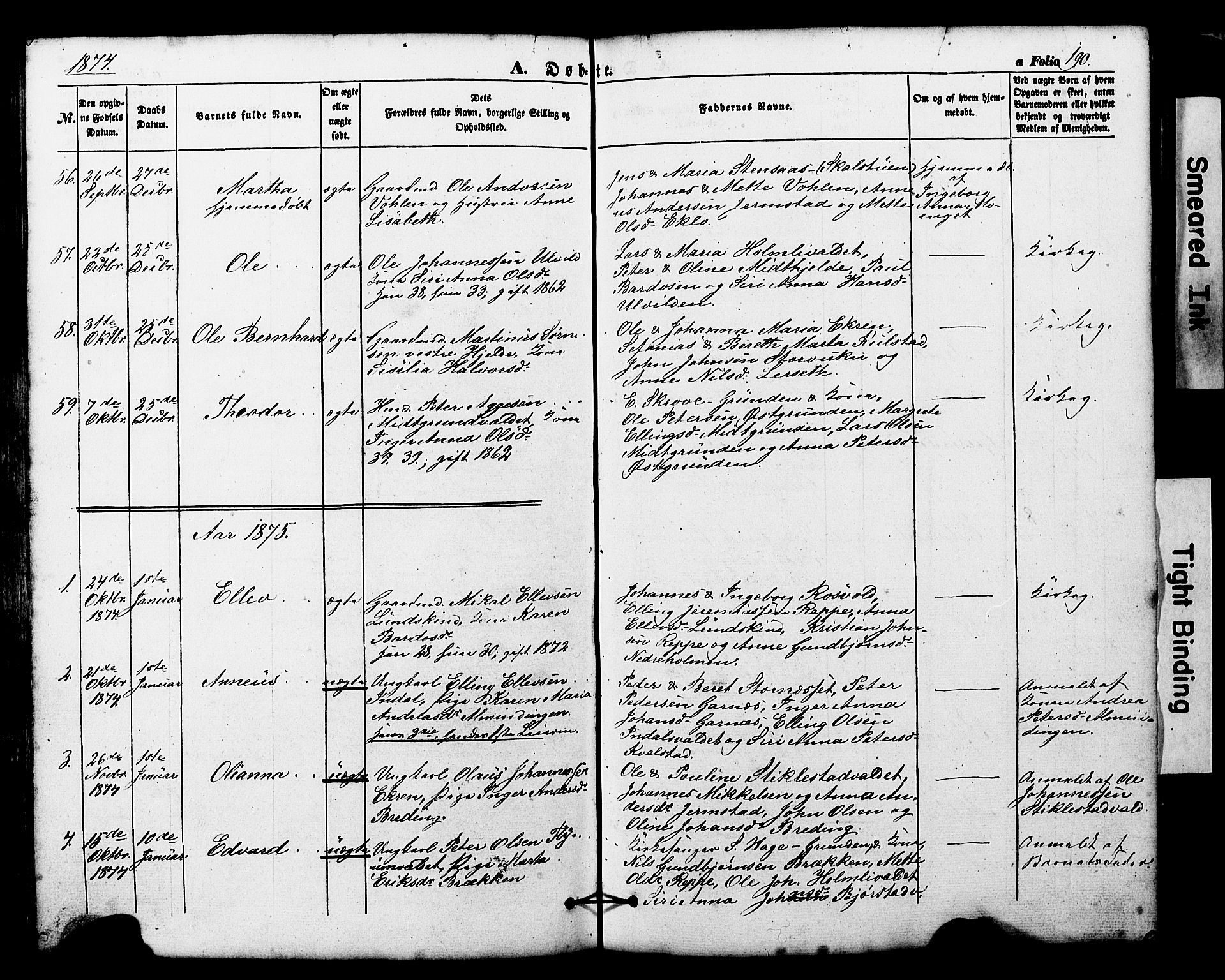 Ministerialprotokoller, klokkerbøker og fødselsregistre - Nord-Trøndelag, SAT/A-1458/724/L0268: Parish register (copy) no. 724C04, 1846-1878, p. 190