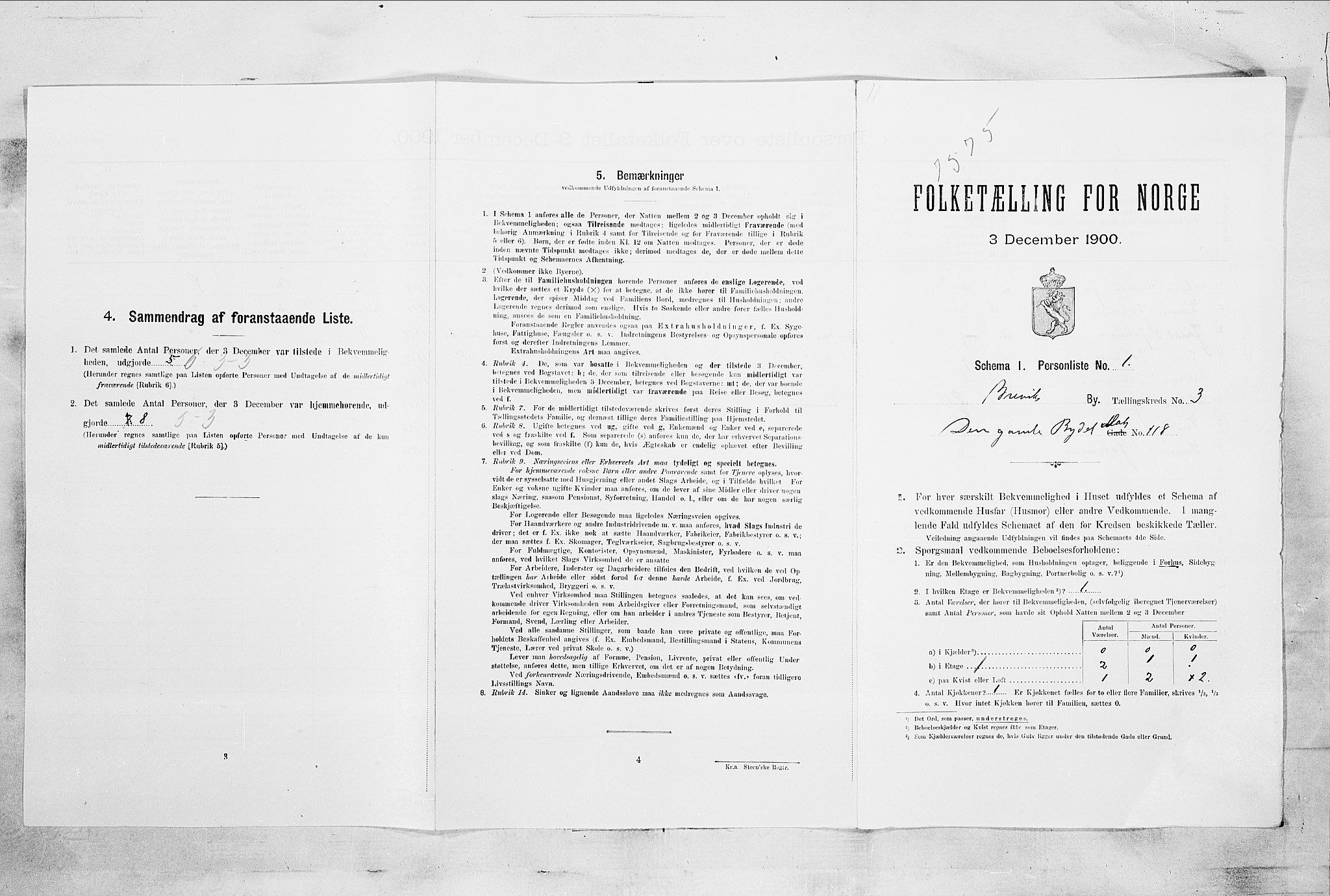 SAKO, 1900 census for Brevik, 1900, p. 86