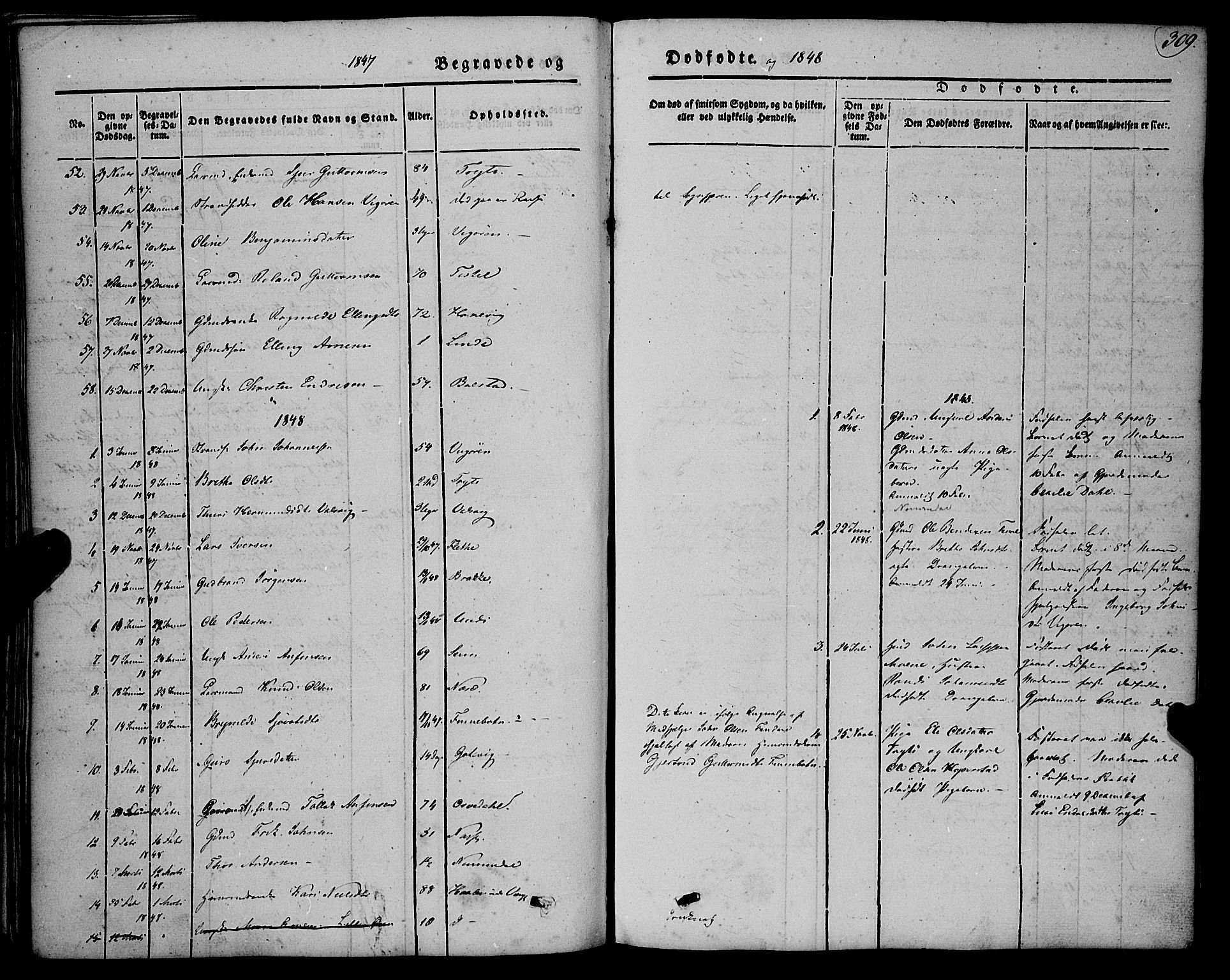 Vik sokneprestembete, AV/SAB-A-81501/H/Haa/Haaa/L0008: Parish register (official) no. A 8, 1846-1865, p. 309