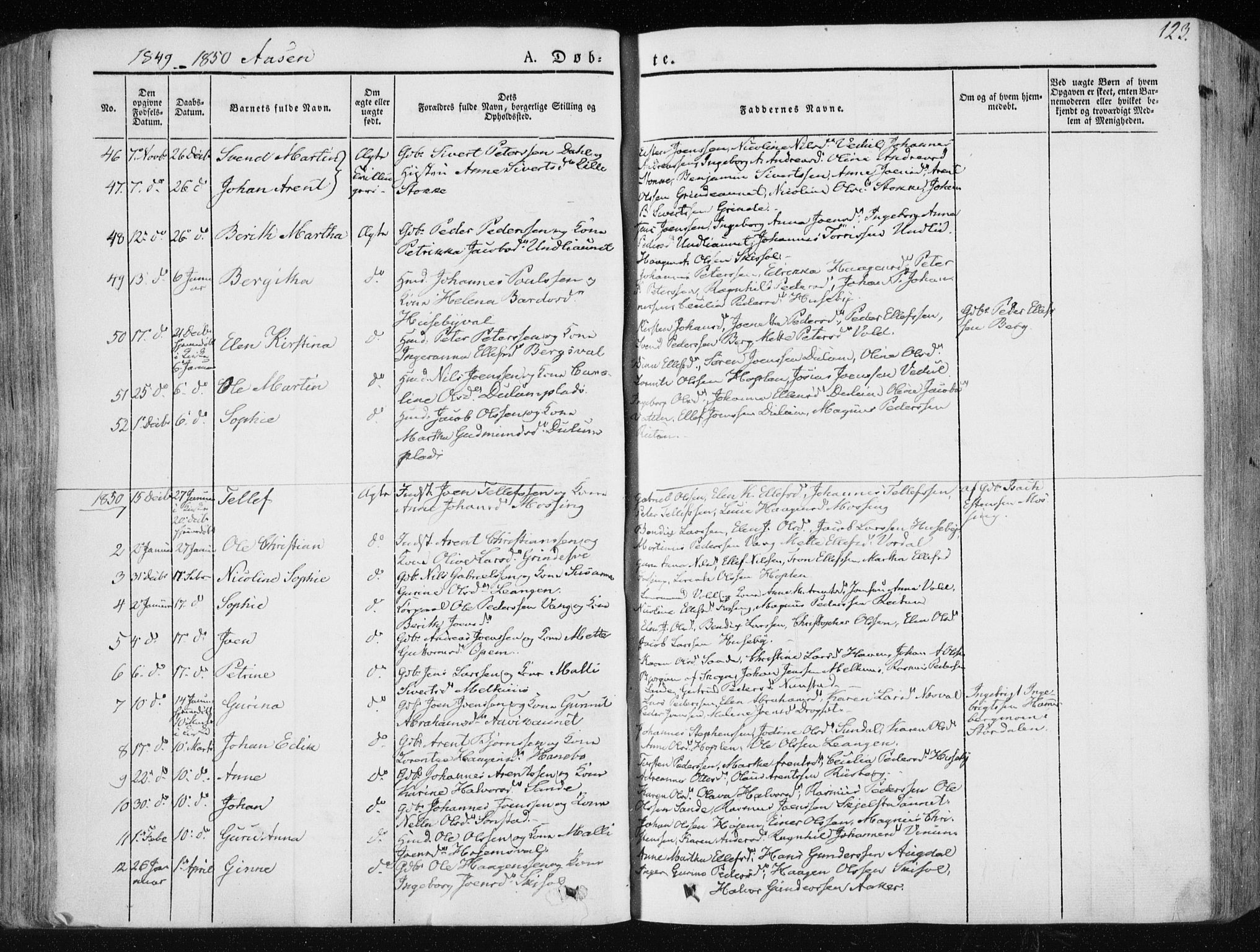 Ministerialprotokoller, klokkerbøker og fødselsregistre - Nord-Trøndelag, SAT/A-1458/713/L0115: Parish register (official) no. 713A06, 1838-1851, p. 123
