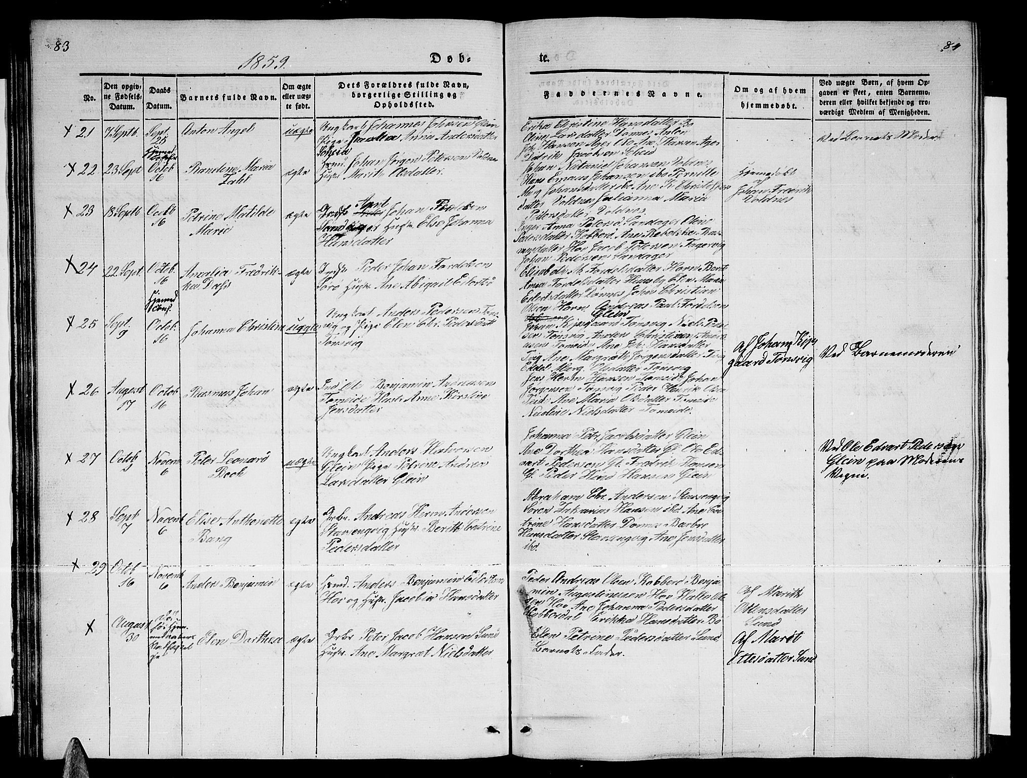 Ministerialprotokoller, klokkerbøker og fødselsregistre - Nordland, AV/SAT-A-1459/835/L0530: Parish register (copy) no. 835C02, 1842-1865, p. 83-84