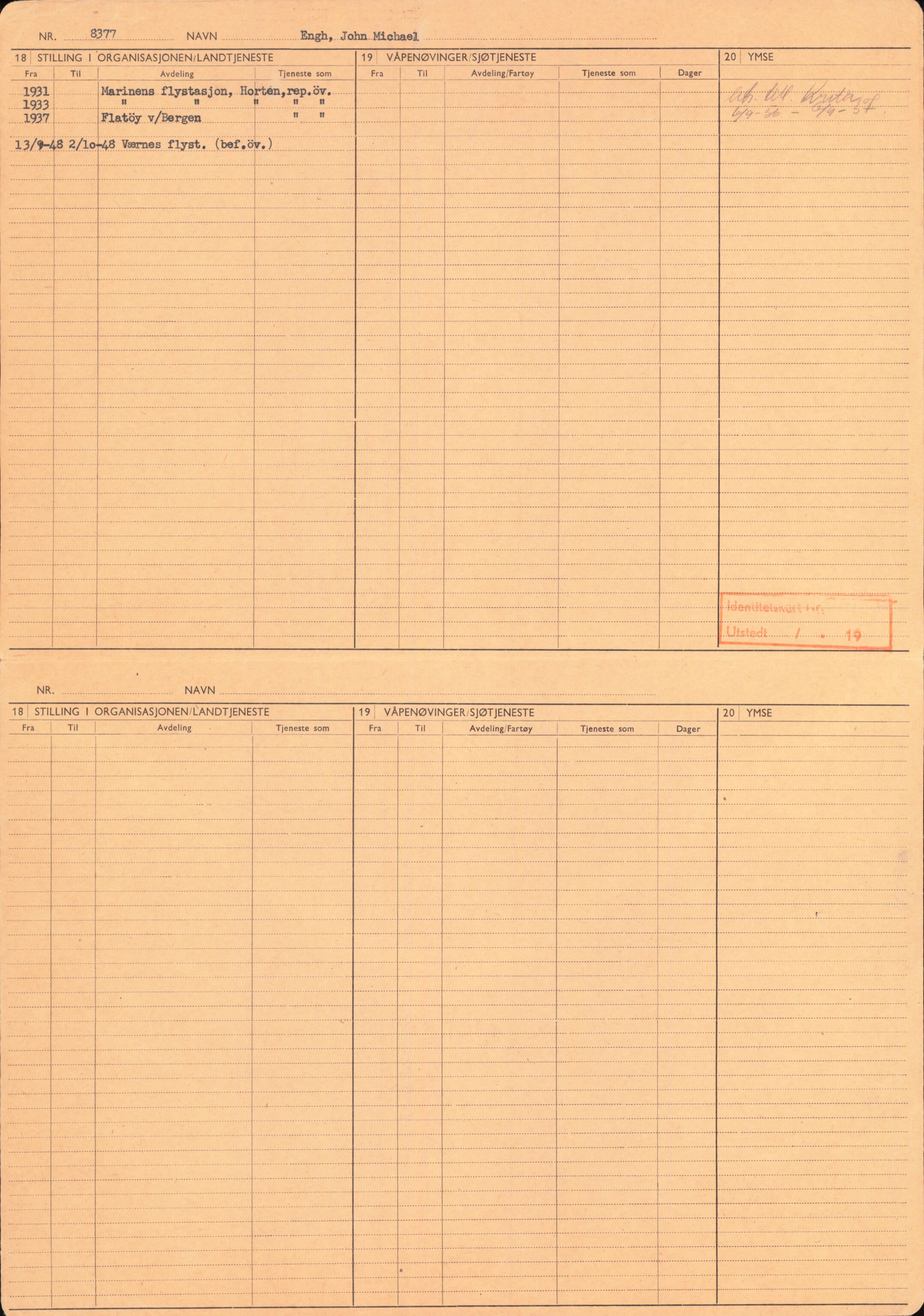 Forsvaret, Forsvarets overkommando/Luftforsvarsstaben, RA/RAFA-4079/P/Pa/L0024: Personellpapirer, 1910, p. 166