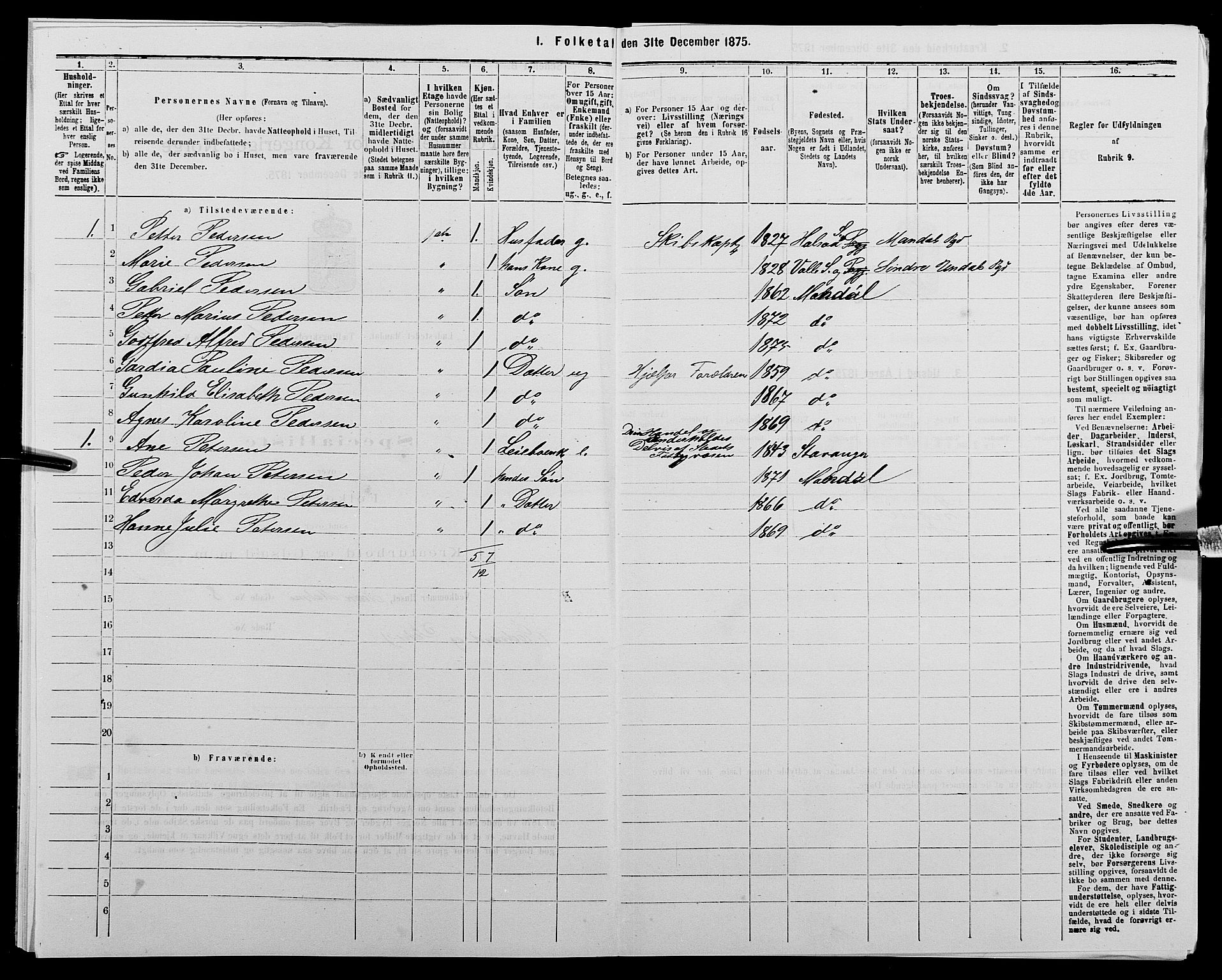 SAK, 1875 census for 1002B Mandal/Mandal, 1875, p. 858