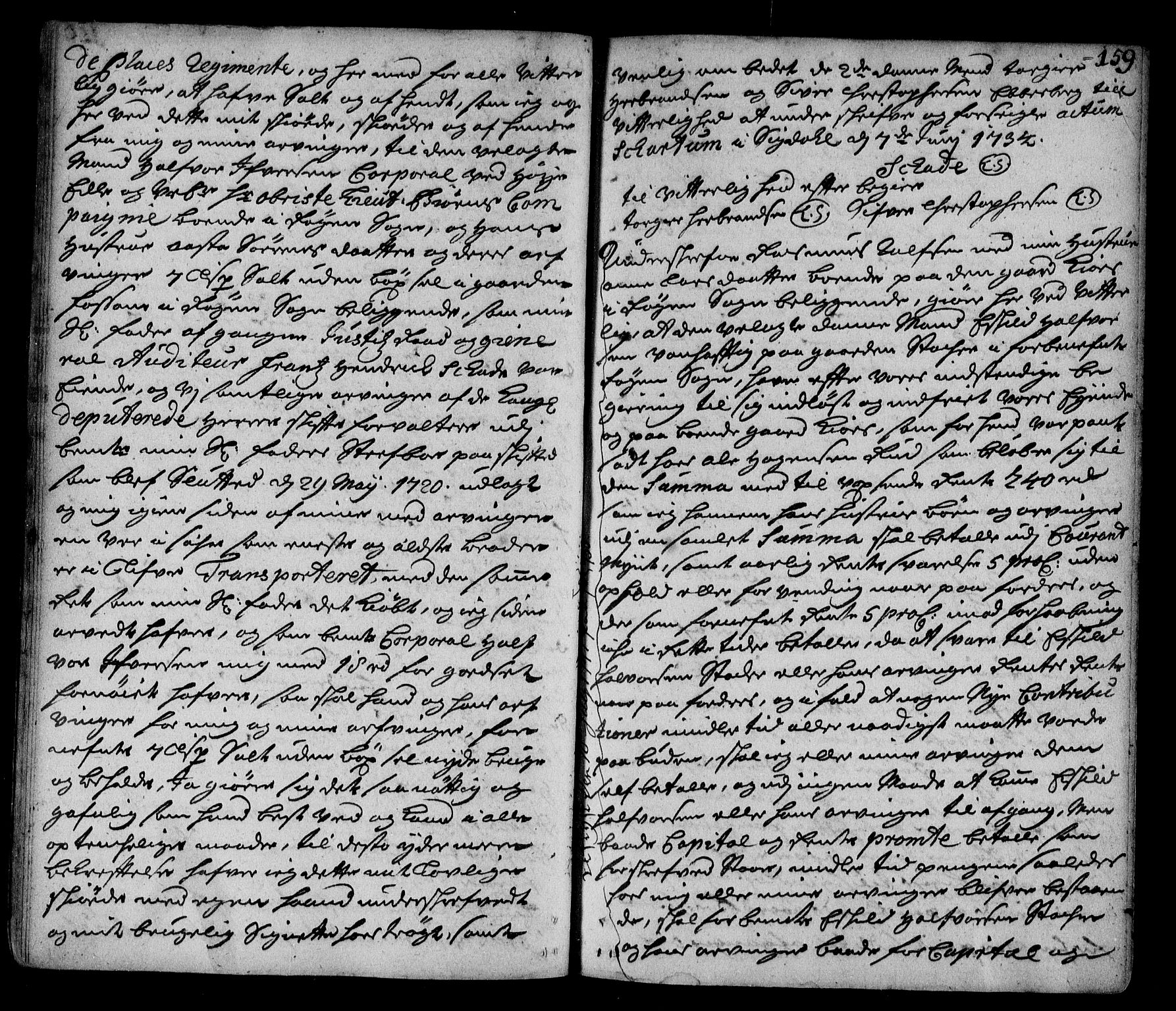 Lier, Røyken og Hurum sorenskriveri, SAKO/A-89/G/Ga/Gaa/L0002: Mortgage book no. II, 1725-1755, p. 159