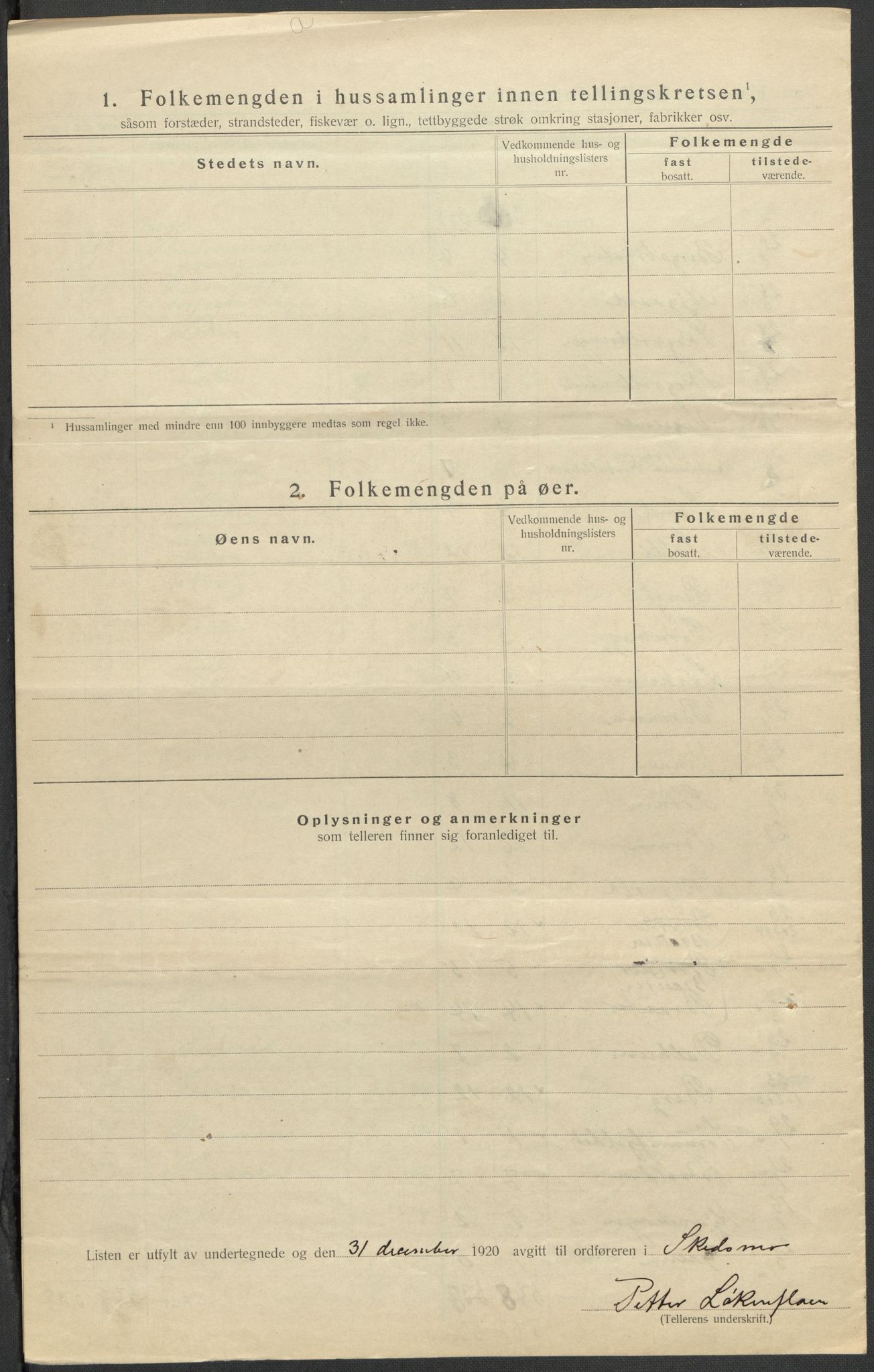 SAO, 1920 census for Skedsmo, 1920, p. 13
