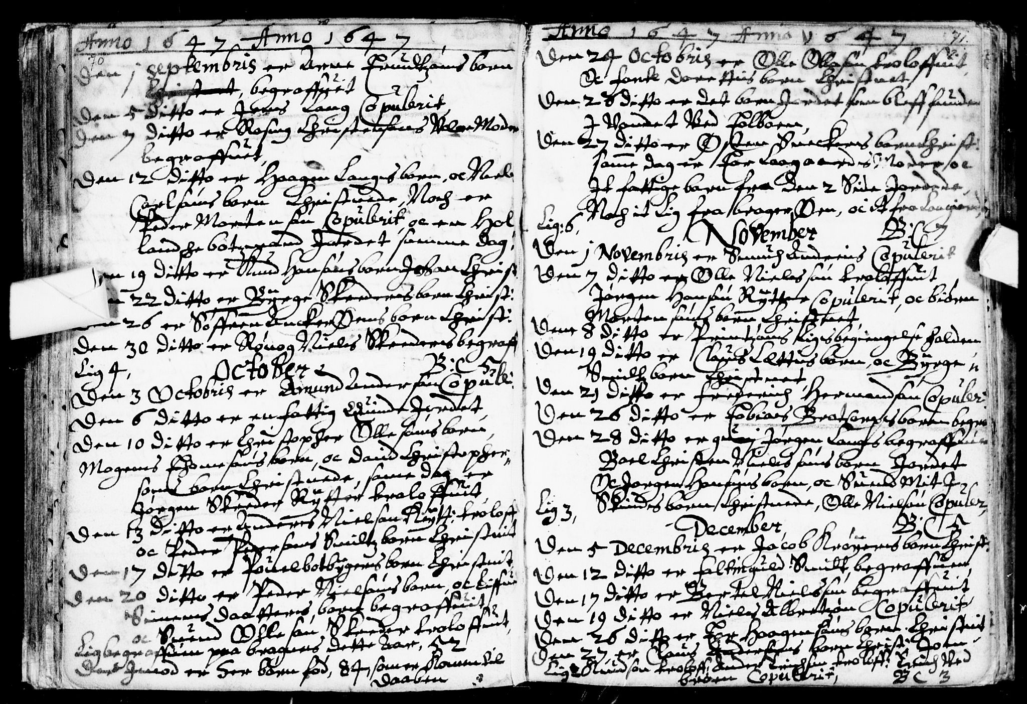 Bragernes kirkebøker, SAKO/A-6/F/Fa/L0001: Parish register (official) no. I 1, 1634-1662, p. 70-71