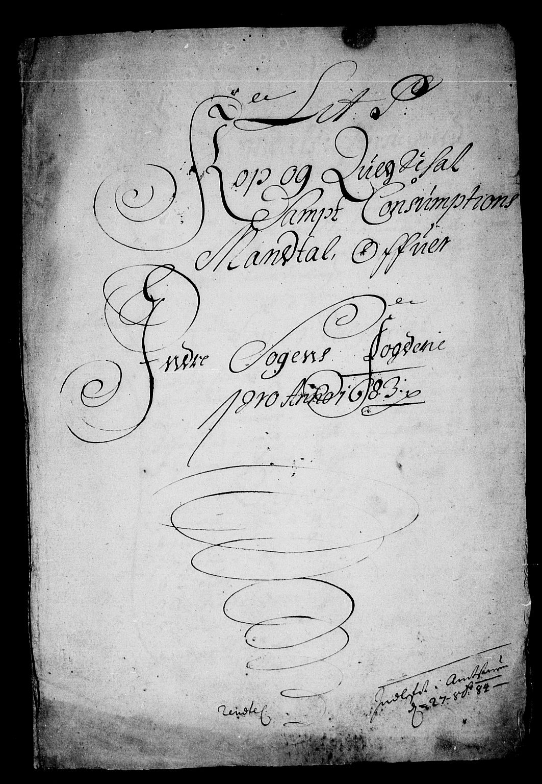 Rentekammeret inntil 1814, Reviderte regnskaper, Stiftamtstueregnskaper, Bergen stiftamt, RA/EA-6043/R/Rc/L0070: Bergen stiftamt, 1683