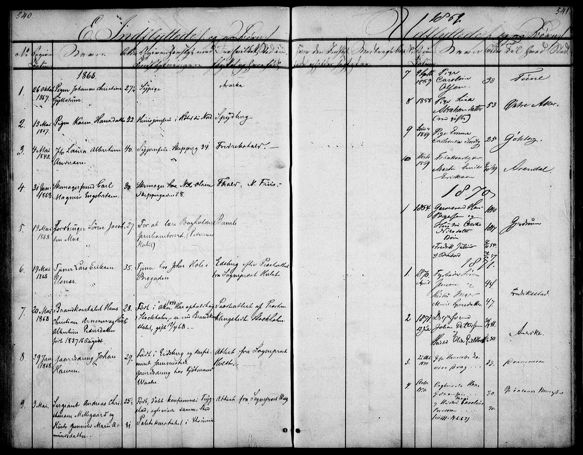 Oslo domkirke Kirkebøker, AV/SAO-A-10752/F/Fa/L0028: Parish register (official) no. 28, 1840-1876, p. 540-541