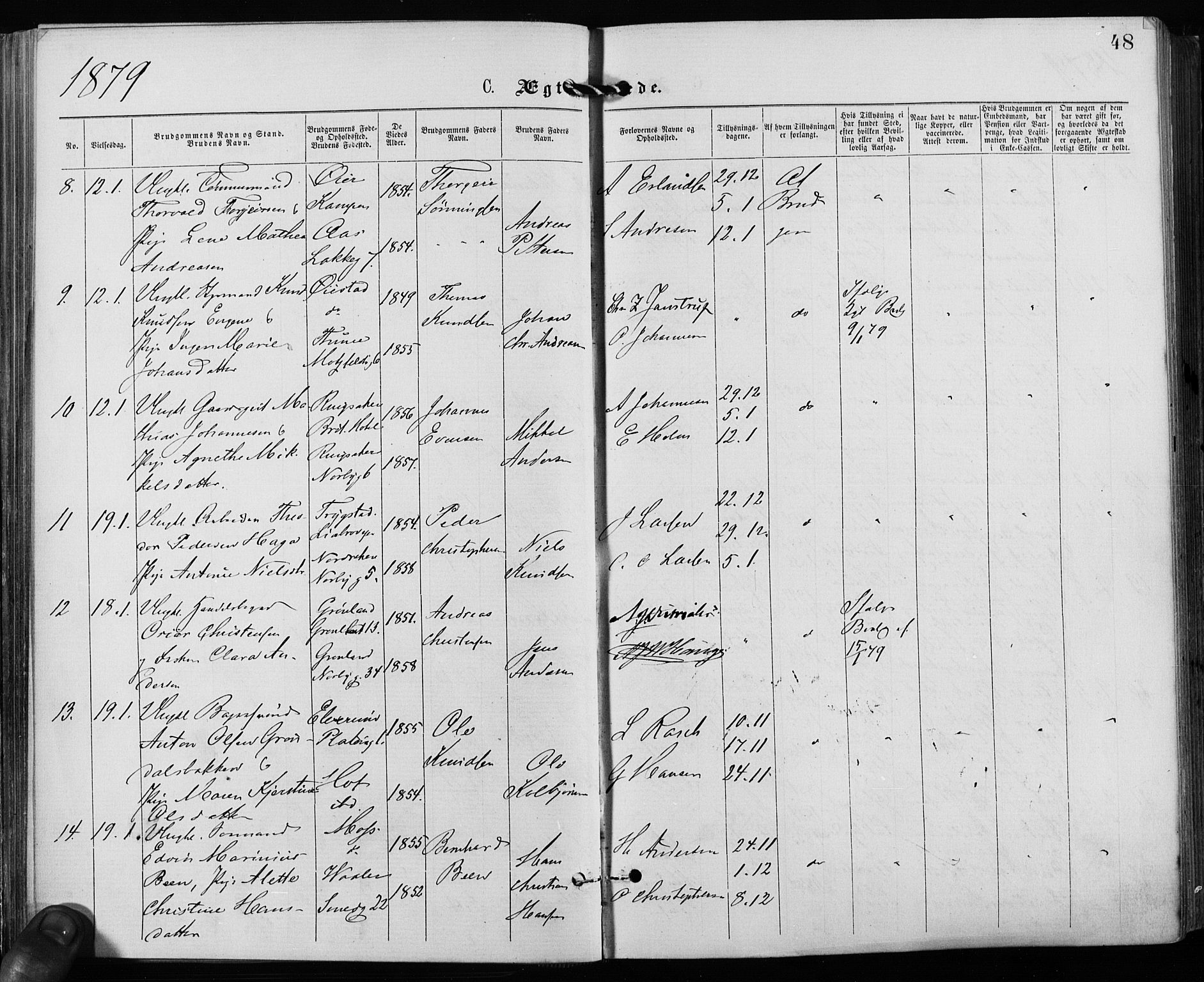 Grønland prestekontor Kirkebøker, AV/SAO-A-10848/F/Fa/L0006: Parish register (official) no. 6, 1877-1886, p. 48