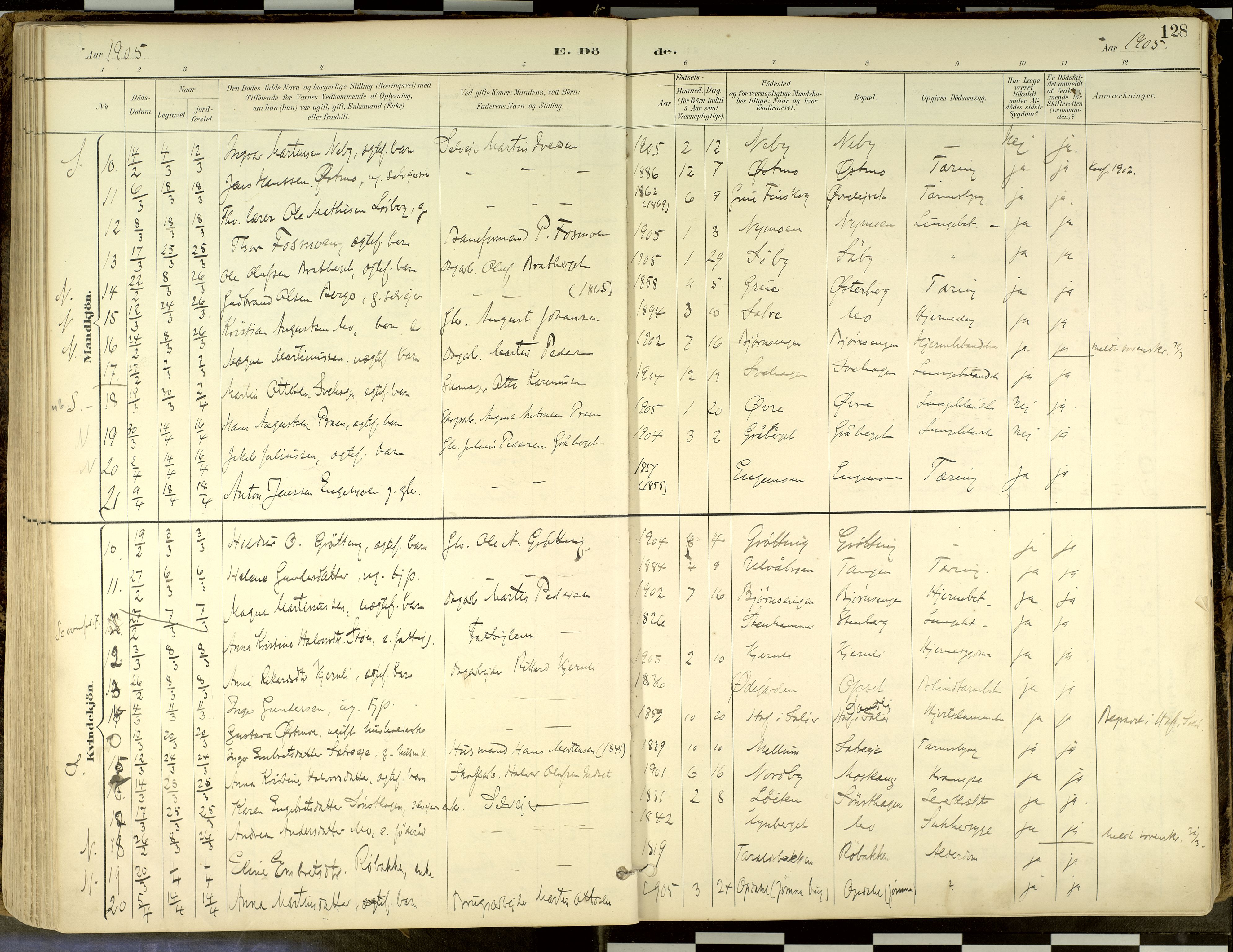 Elverum prestekontor, SAH/PREST-044/H/Ha/Haa/L0018: Parish register (official) no. 18, 1894-1914, p. 128