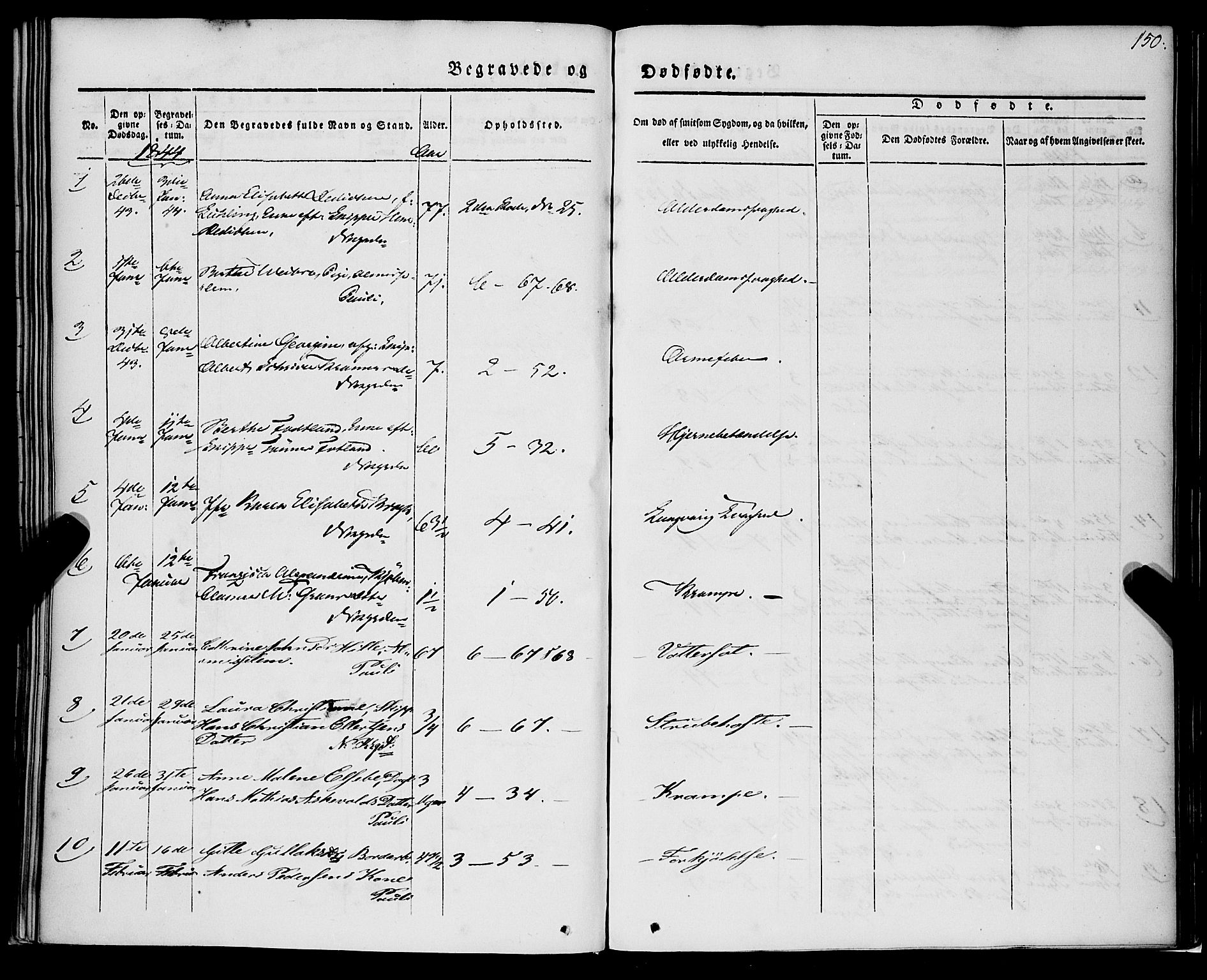 Nykirken Sokneprestembete, AV/SAB-A-77101/H/Haa/L0041: Parish register (official) no. E 1, 1833-1850, p. 150