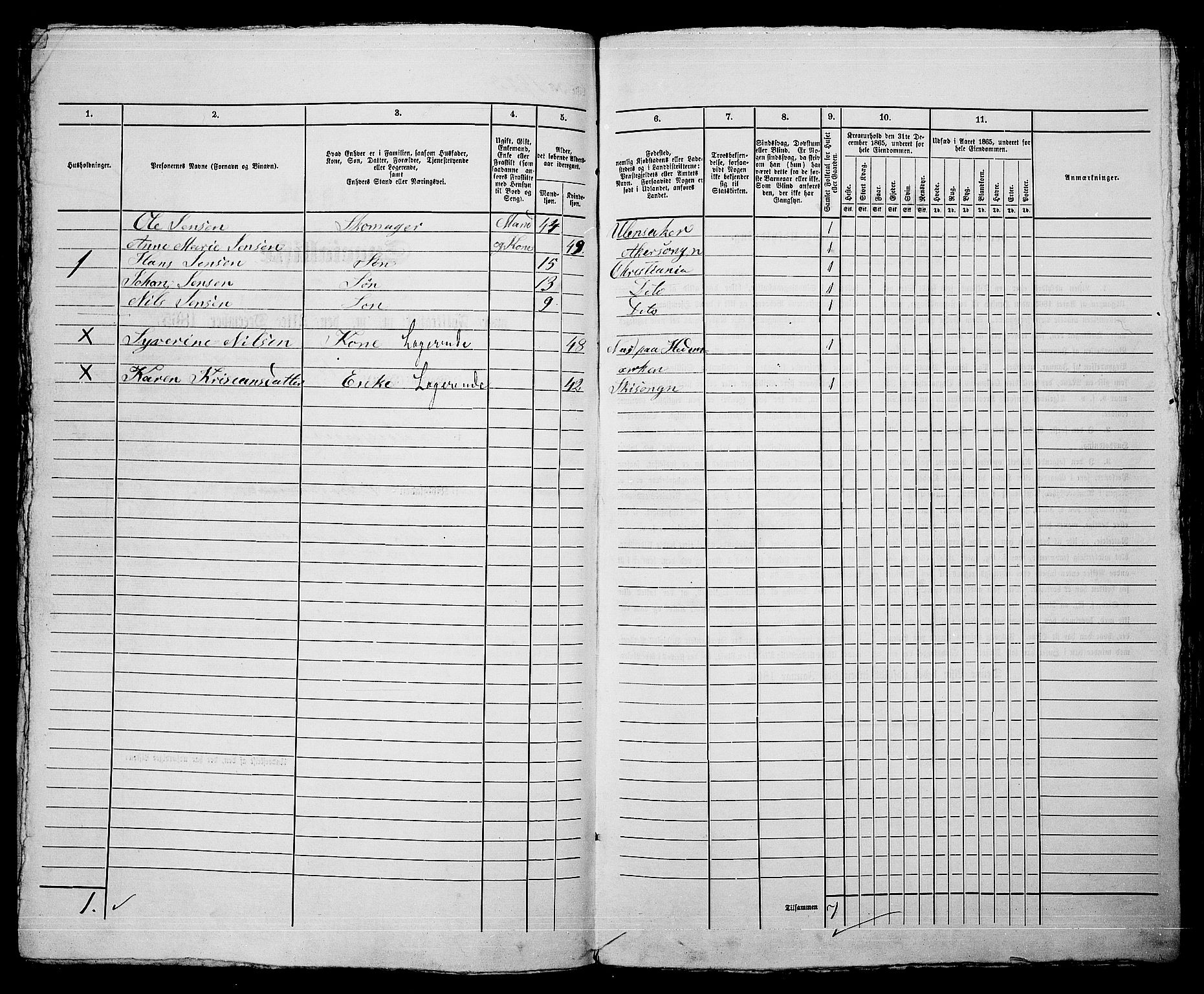 RA, 1865 census for Kristiania, 1865, p. 4297