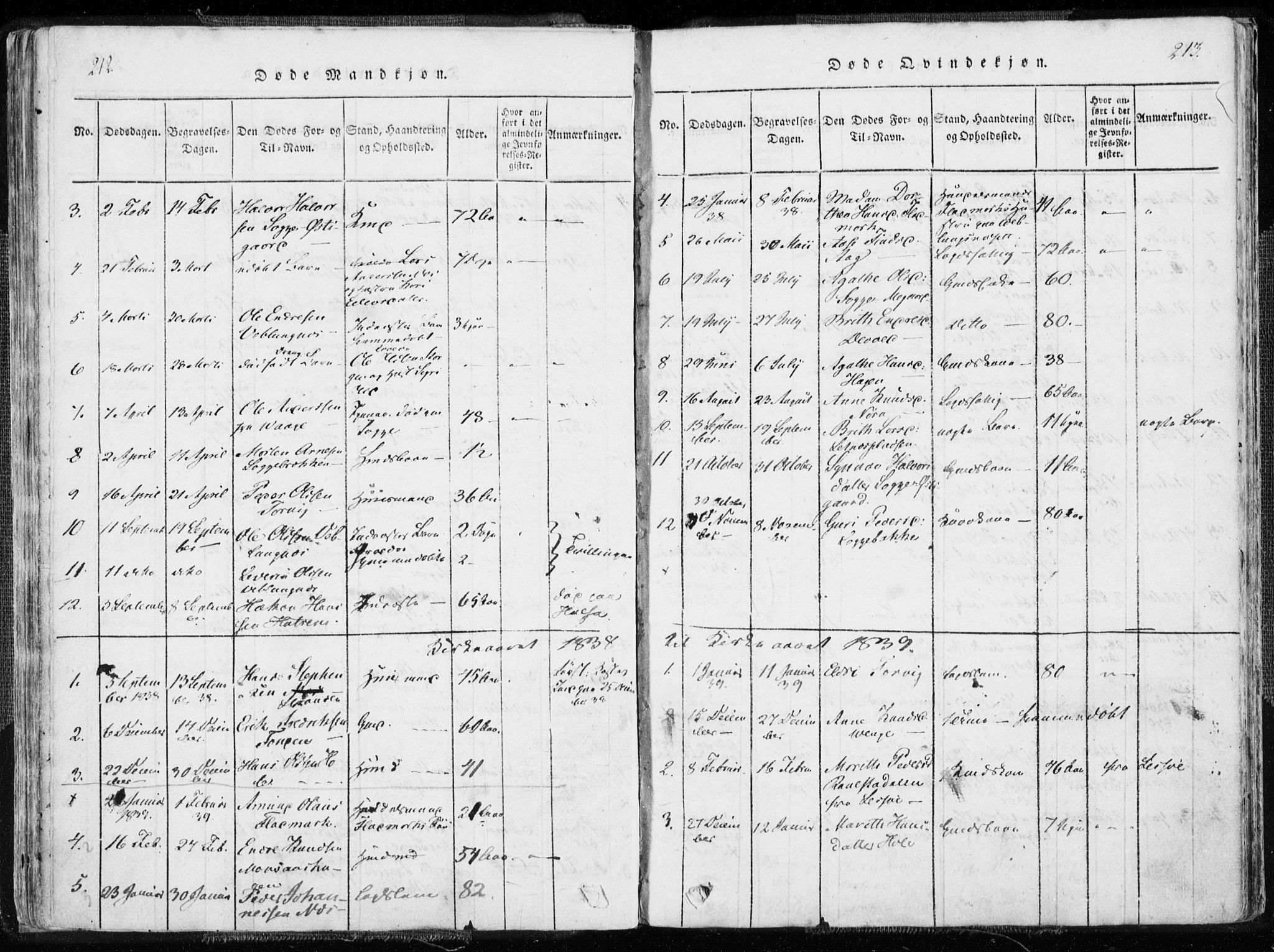 Ministerialprotokoller, klokkerbøker og fødselsregistre - Møre og Romsdal, SAT/A-1454/544/L0571: Parish register (official) no. 544A04, 1818-1853, p. 212-213