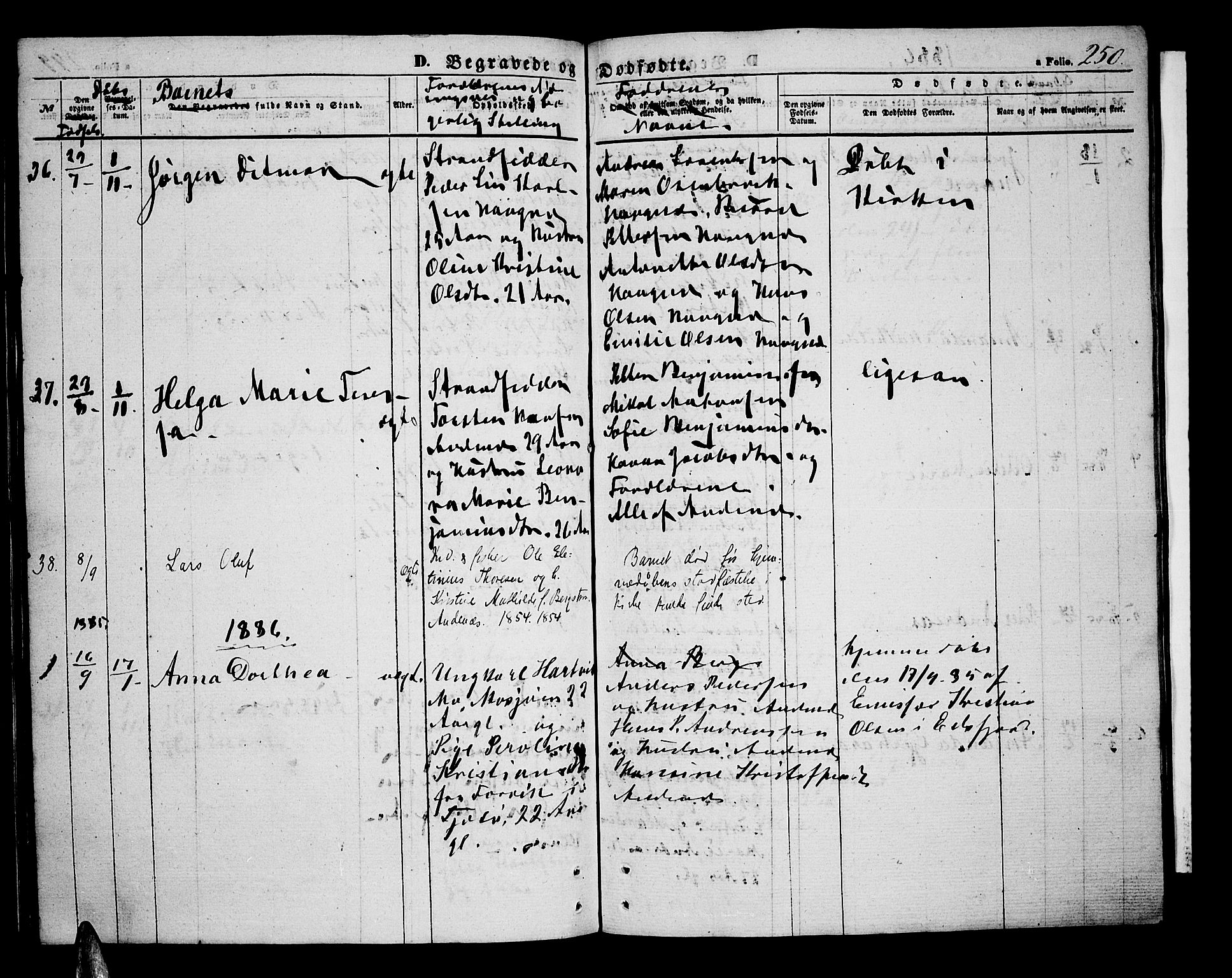 Ministerialprotokoller, klokkerbøker og fødselsregistre - Nordland, SAT/A-1459/899/L1447: Parish register (copy) no. 899C02, 1855-1886, p. 250