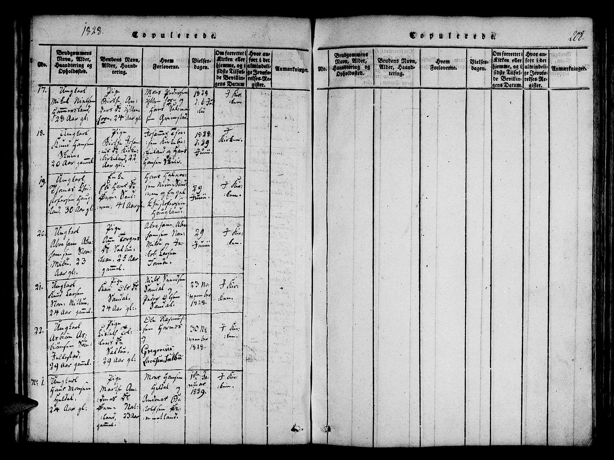 Fana Sokneprestembete, SAB/A-75101/H/Haa/Haaa/L0007: Parish register (official) no. A 7, 1816-1828, p. 208
