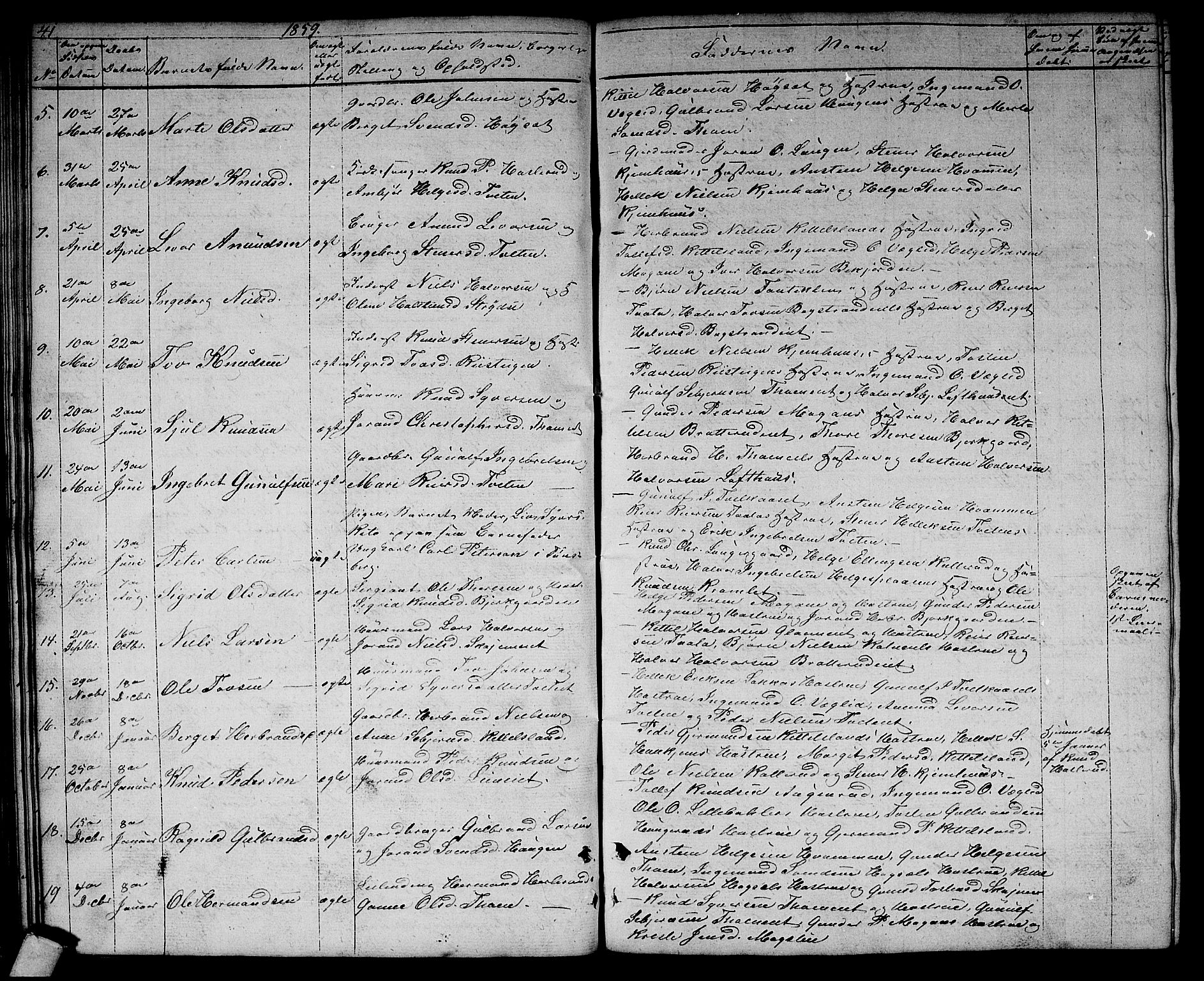 Rollag kirkebøker, AV/SAKO-A-240/G/Gb/L0001: Parish register (copy) no. II 1, 1836-1877, p. 41