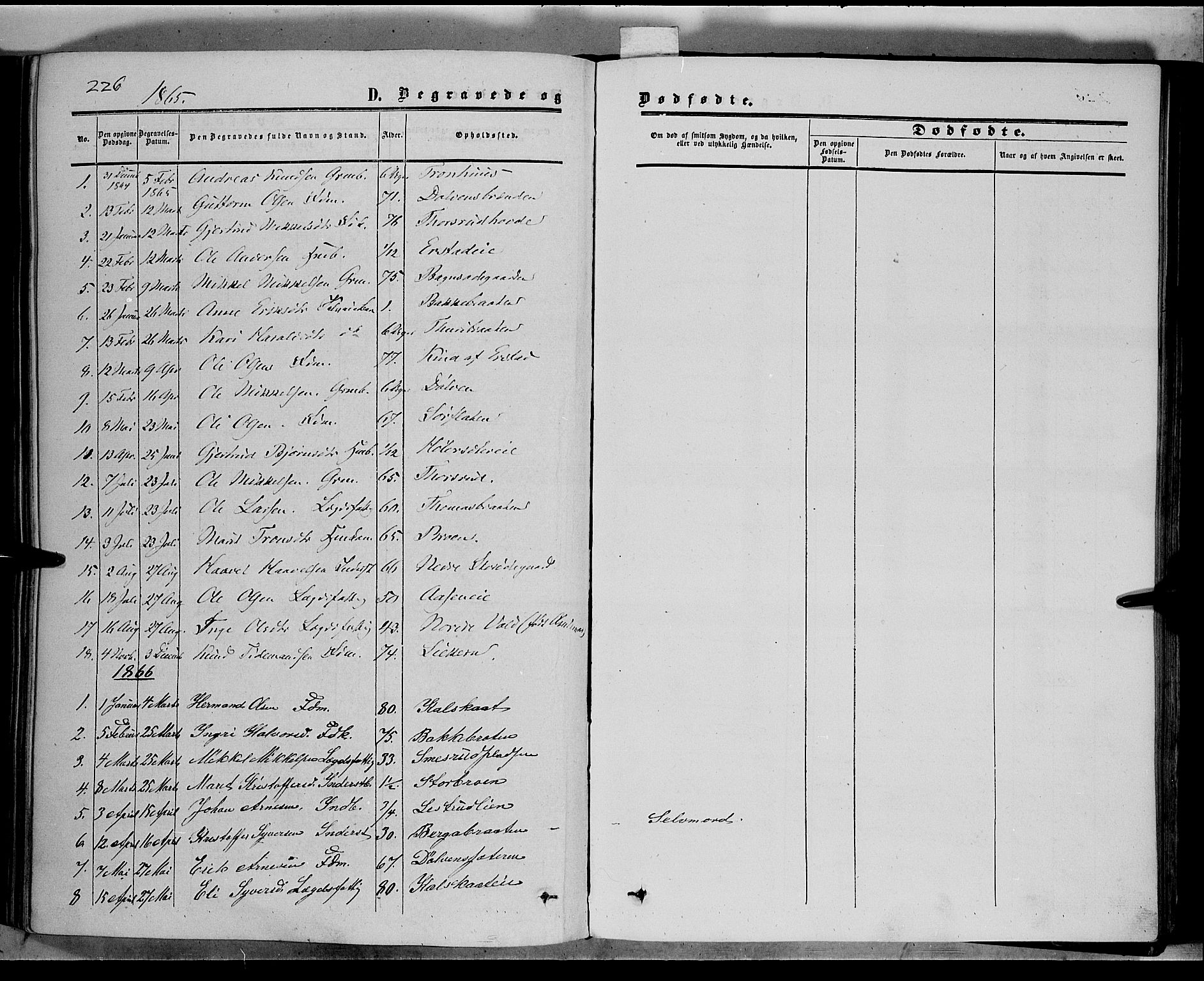Sør-Aurdal prestekontor, SAH/PREST-128/H/Ha/Haa/L0005: Parish register (official) no. 5, 1849-1876, p. 226