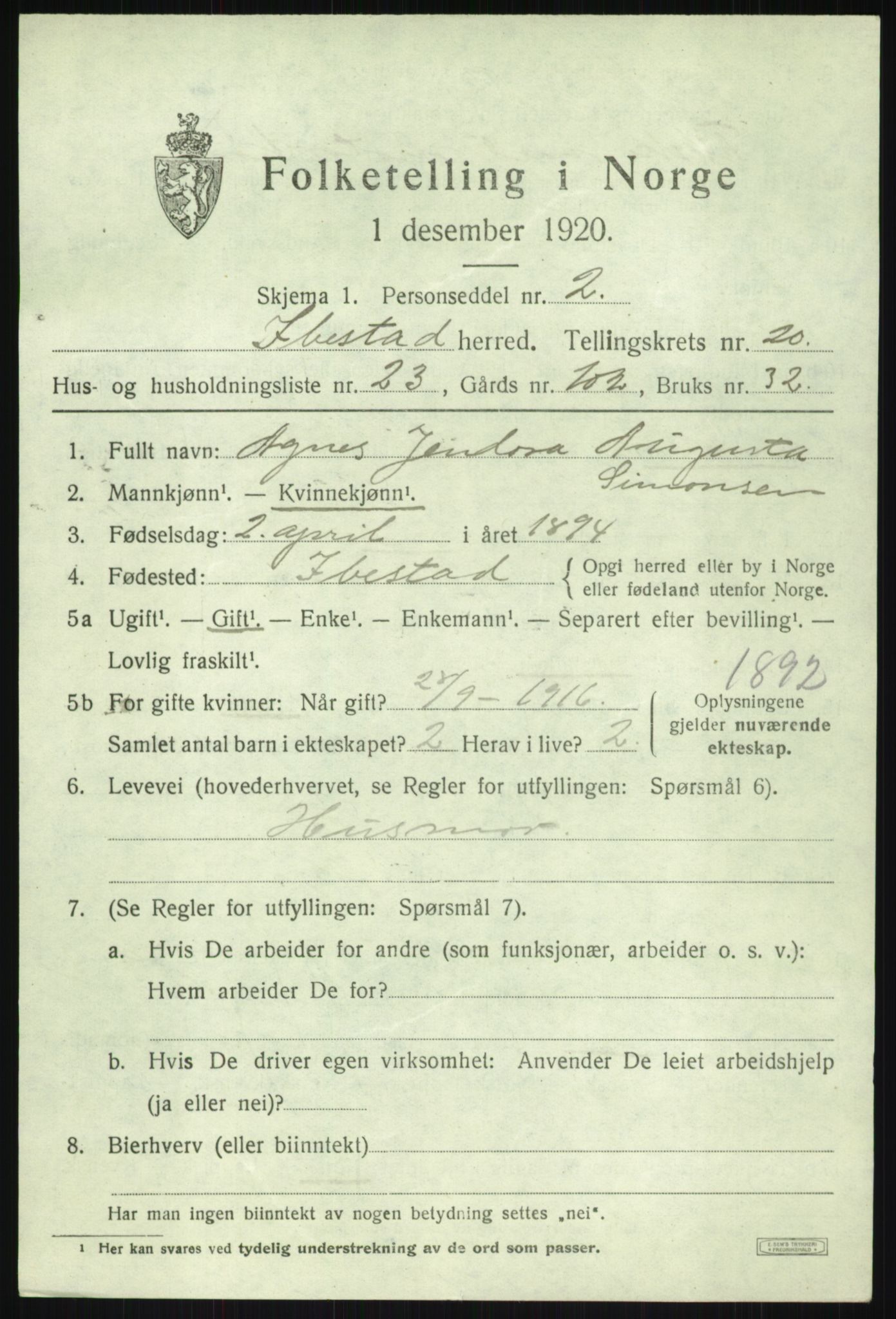 SATØ, 1920 census for Ibestad, 1920, p. 11550