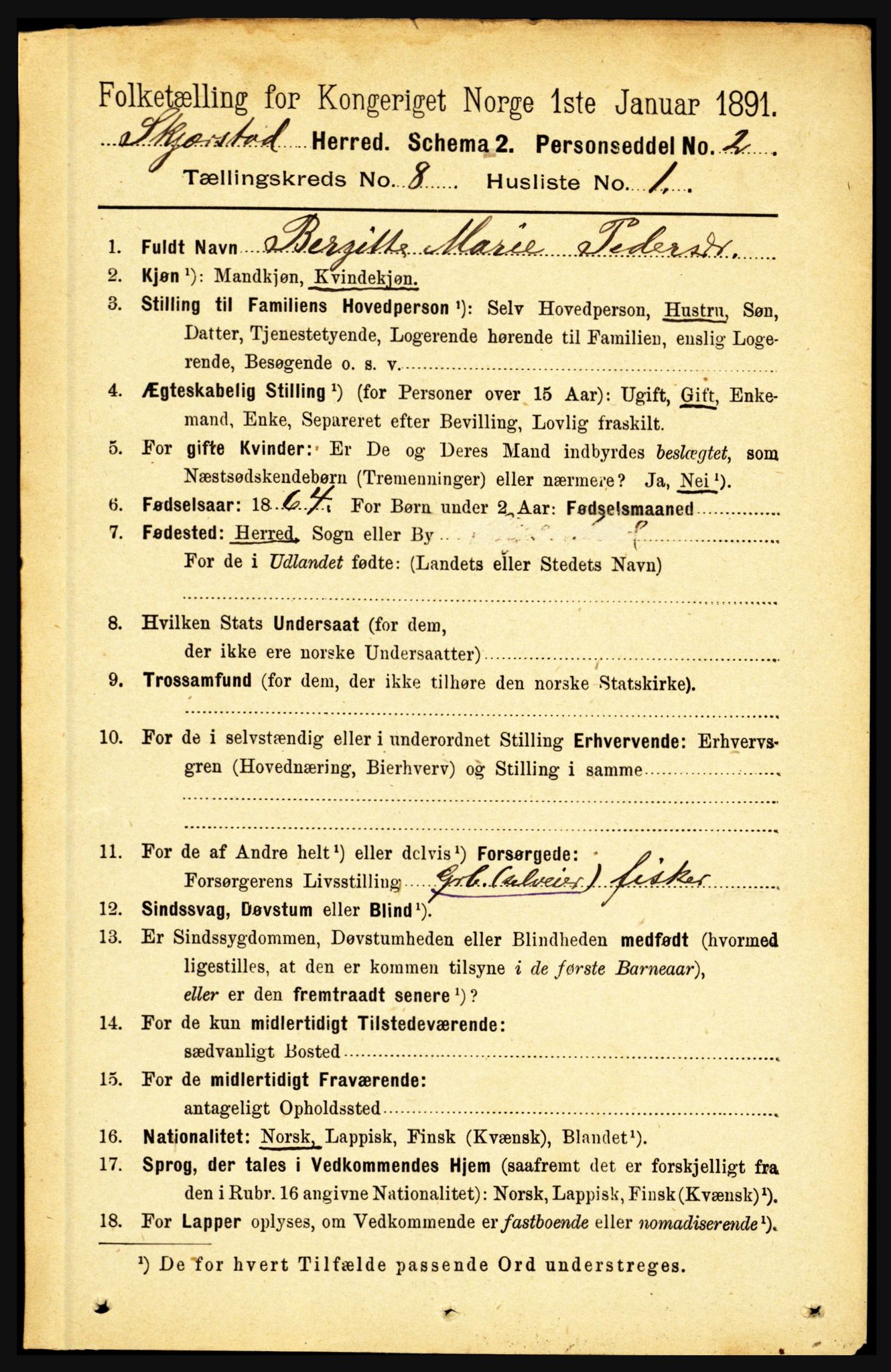 RA, 1891 census for 1842 Skjerstad, 1891, p. 3059