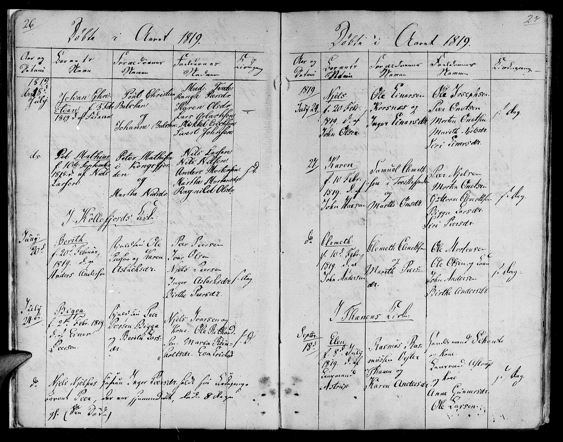 Lebesby sokneprestkontor, SATØ/S-1353/H/Ha/L0002kirke: Parish register (official) no. 2, 1816-1833, p. 26-27