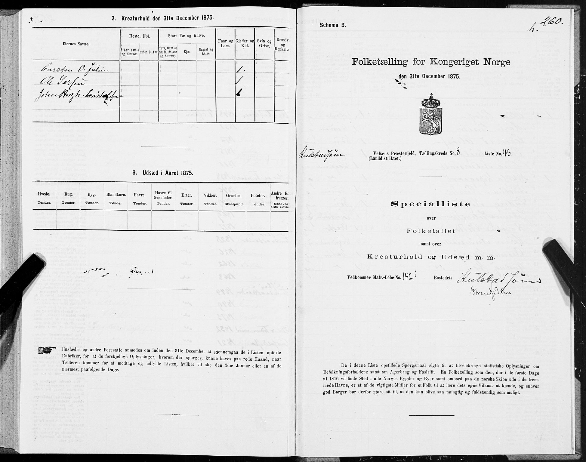 SAT, 1875 census for 1824L Vefsn/Vefsn, 1875, p. 2260