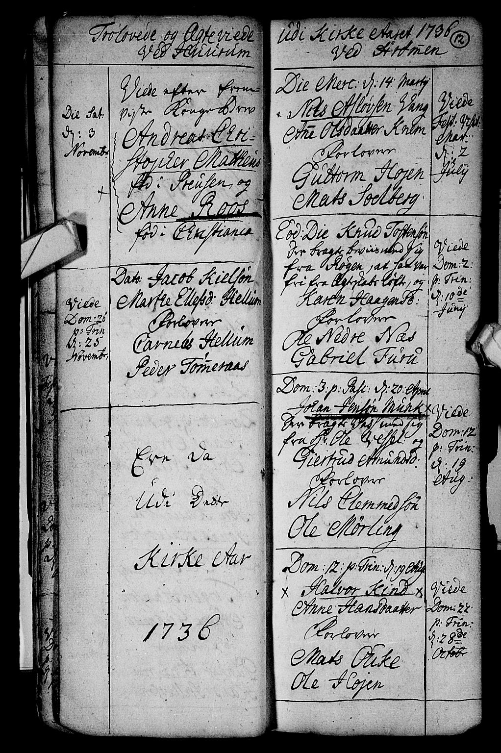 Hurum kirkebøker, AV/SAKO-A-229/F/Fa/L0003: Parish register (official) no. 3, 1733-1757, p. 12