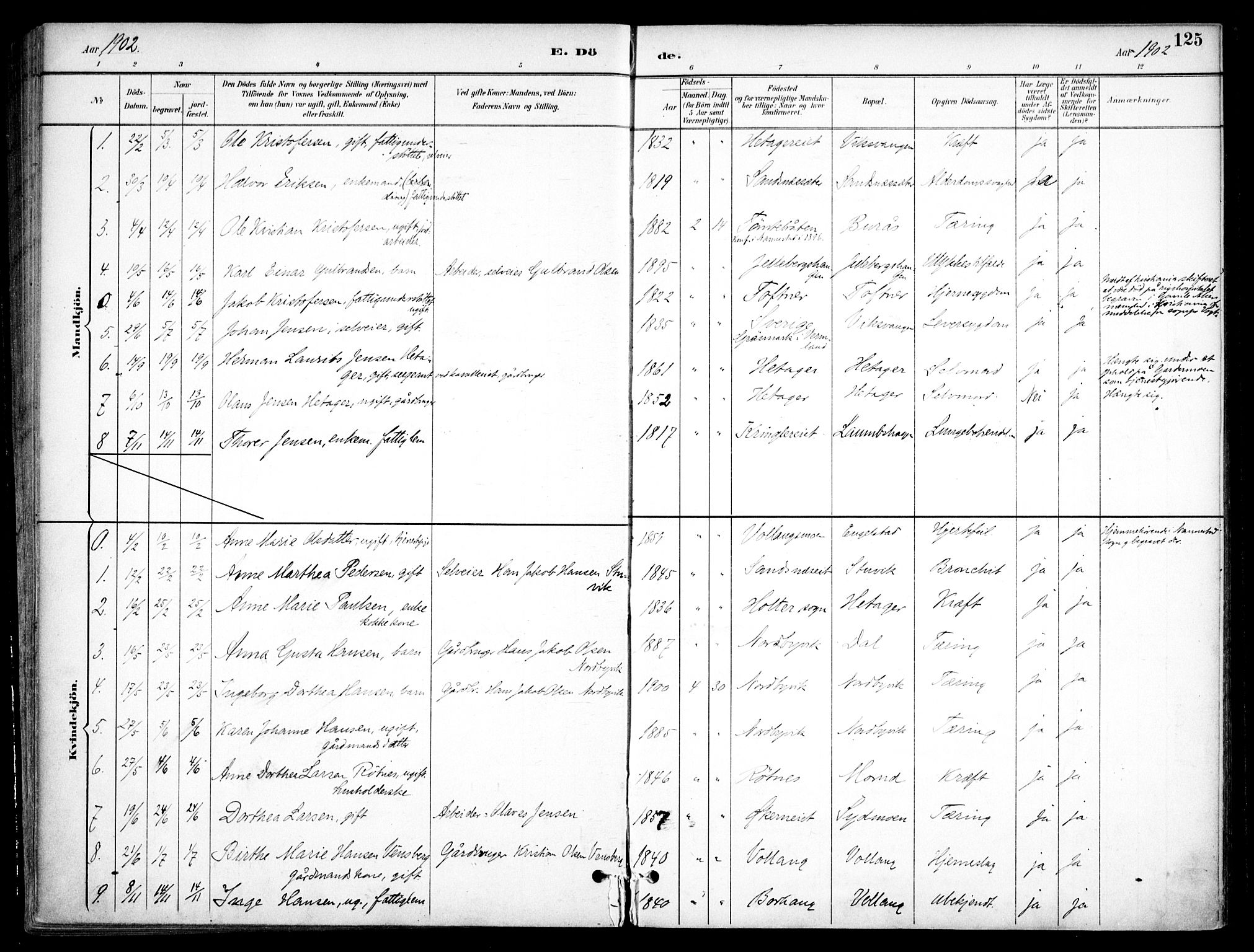 Nannestad prestekontor Kirkebøker, SAO/A-10414a/F/Fc/L0002: Parish register (official) no. III 2, 1893-1907, p. 125