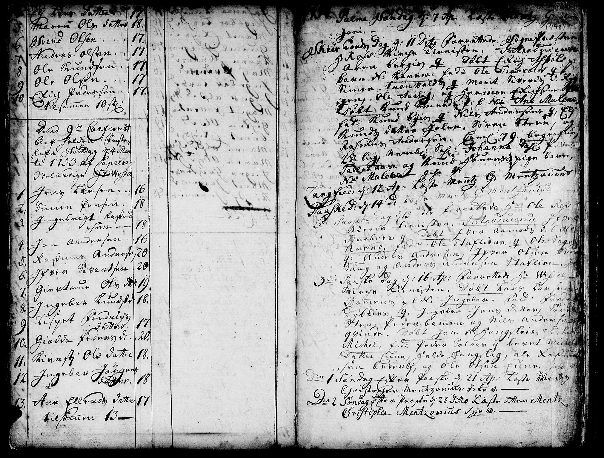 Ministerialprotokoller, klokkerbøker og fødselsregistre - Sør-Trøndelag, SAT/A-1456/671/L0839: Parish register (official) no. 671A01, 1730-1755, p. 447-448