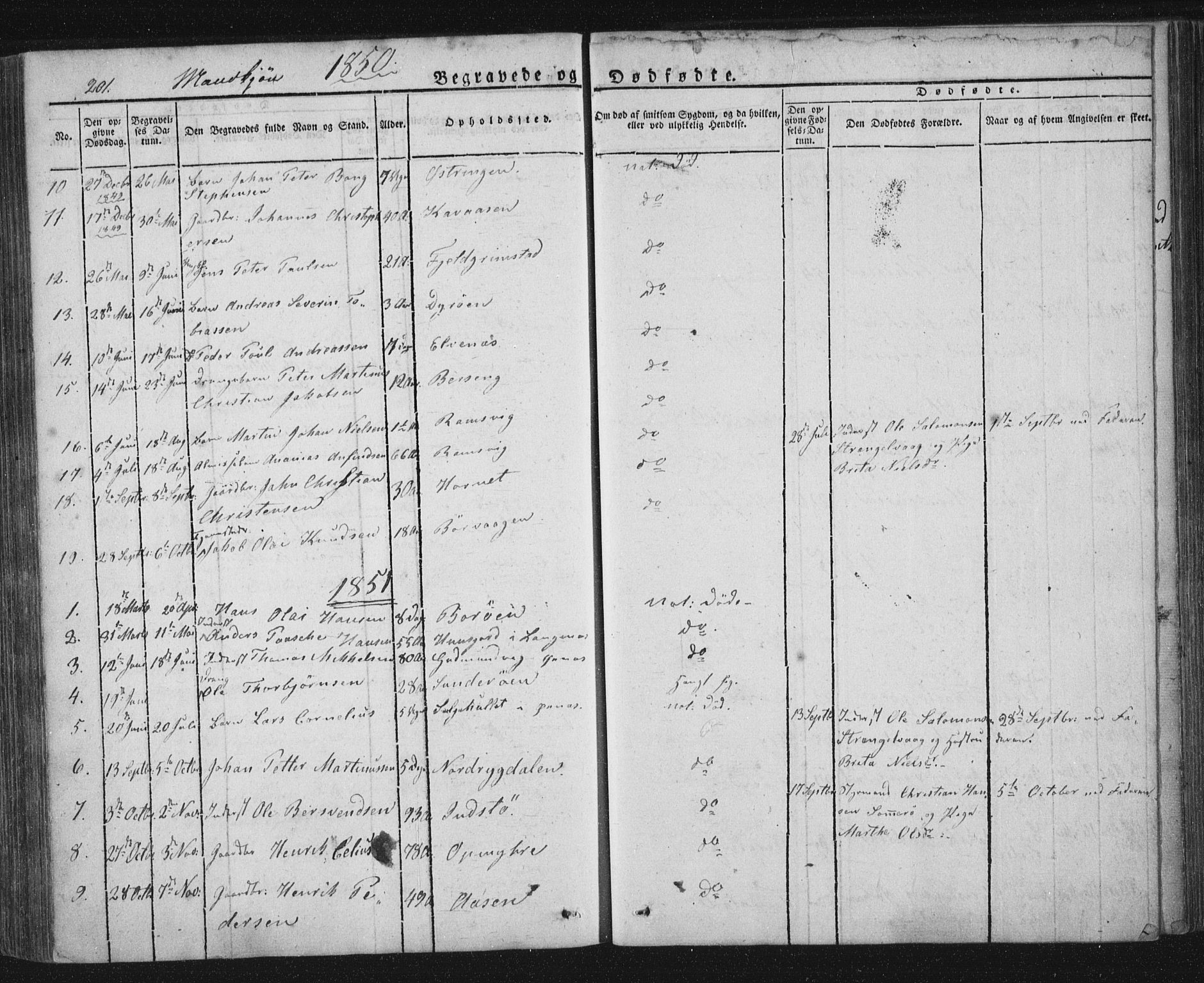 Ministerialprotokoller, klokkerbøker og fødselsregistre - Nordland, SAT/A-1459/893/L1332: Parish register (official) no. 893A05, 1841-1858, p. 201