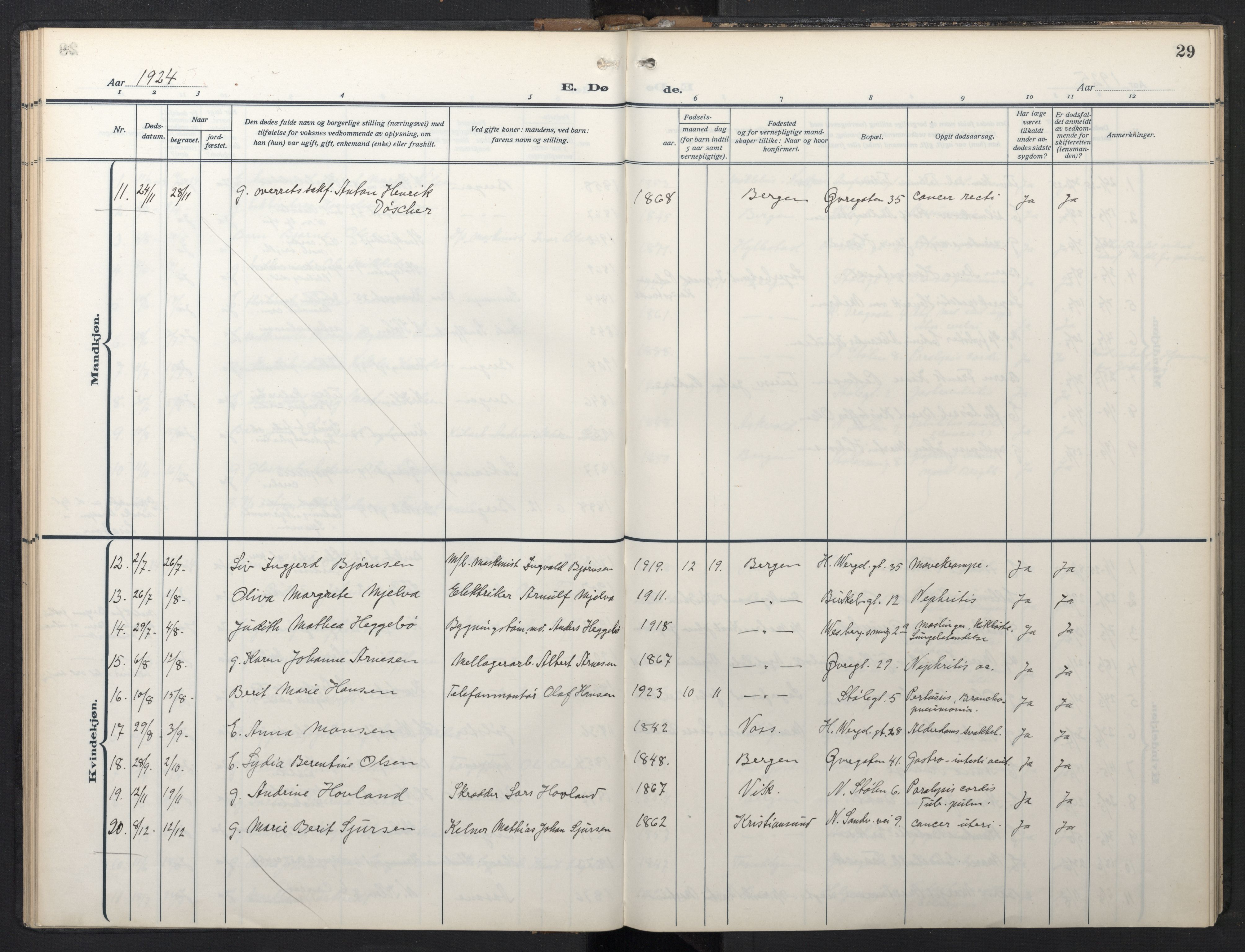 Mariakirken Sokneprestembete, AV/SAB-A-76901/H/Hab/L0013: Parish register (copy) no. A 13, 1914-1953, p. 28b-29a