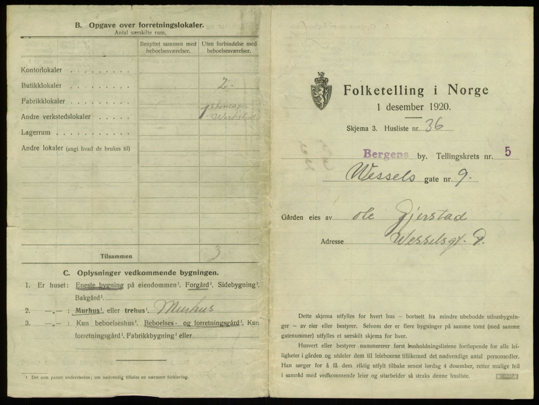 SAB, 1920 census for Bergen, 1920, p. 902