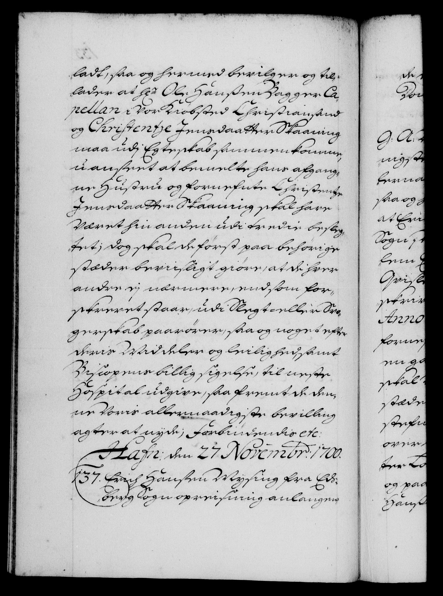 Danske Kanselli 1572-1799, RA/EA-3023/F/Fc/Fca/Fcaa/L0018: Norske registre, 1699-1703, p. 133b