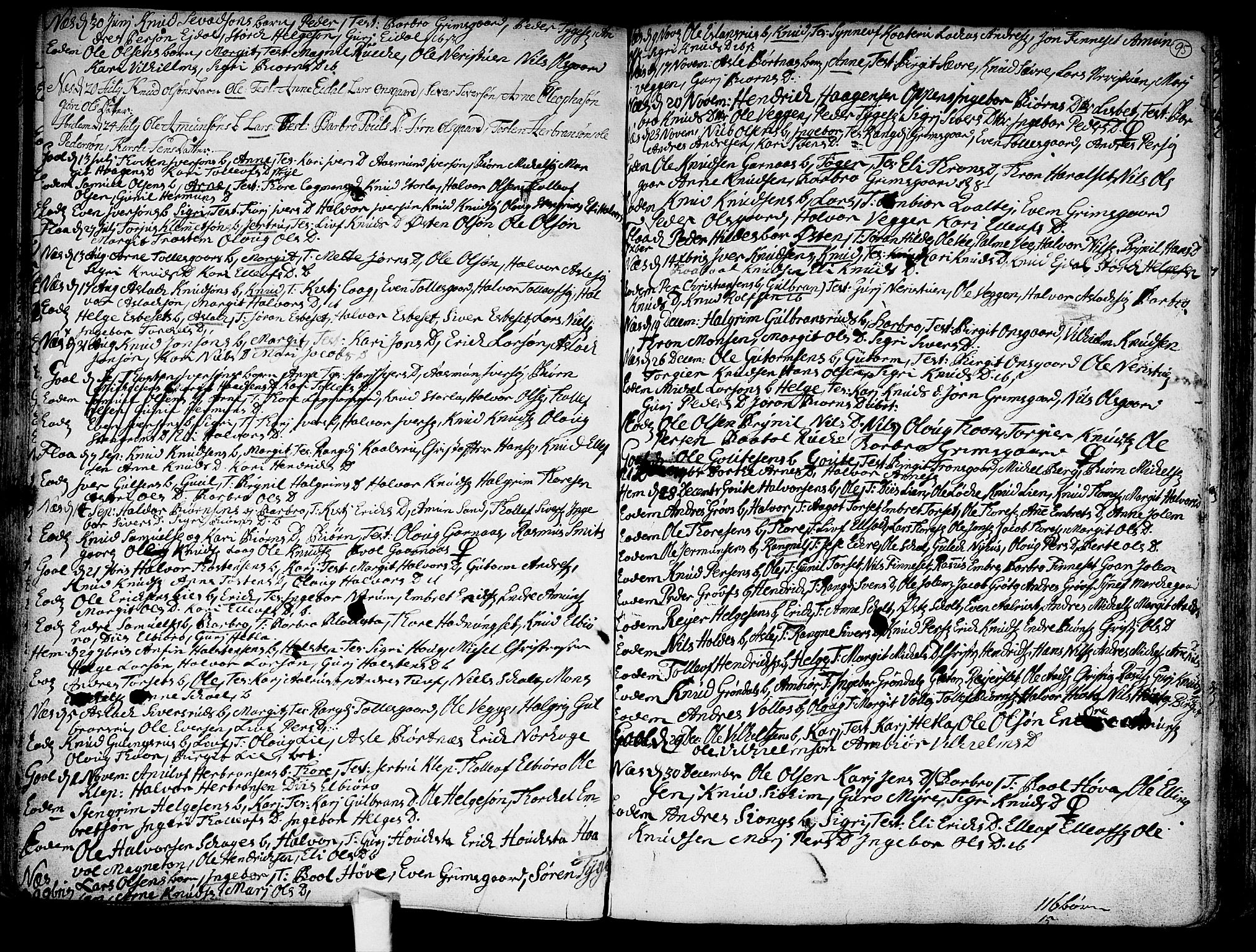 Nes kirkebøker, AV/SAKO-A-236/F/Fa/L0002: Parish register (official) no. 2, 1707-1759, p. 95