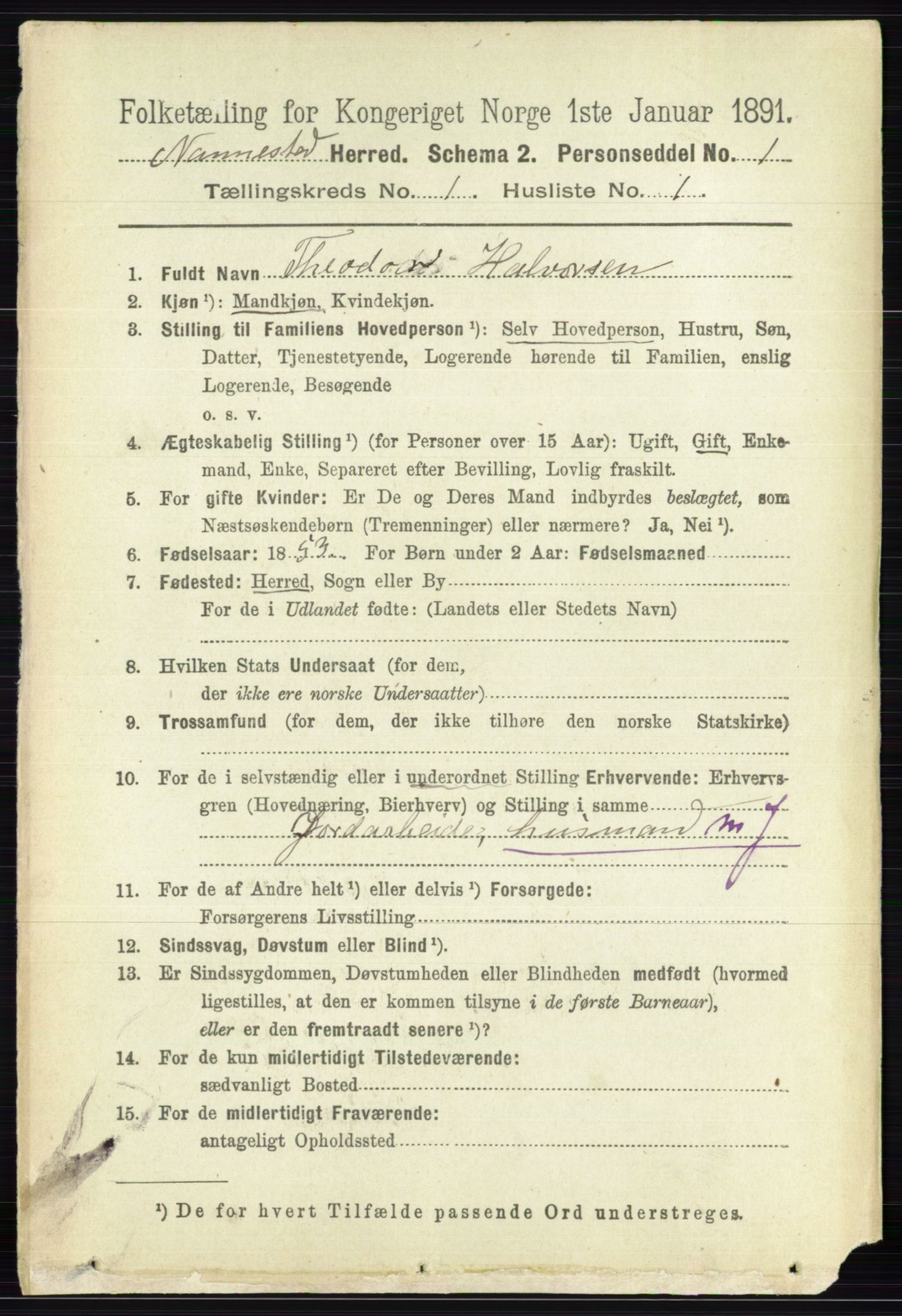 RA, 1891 census for 0238 Nannestad, 1891, p. 121