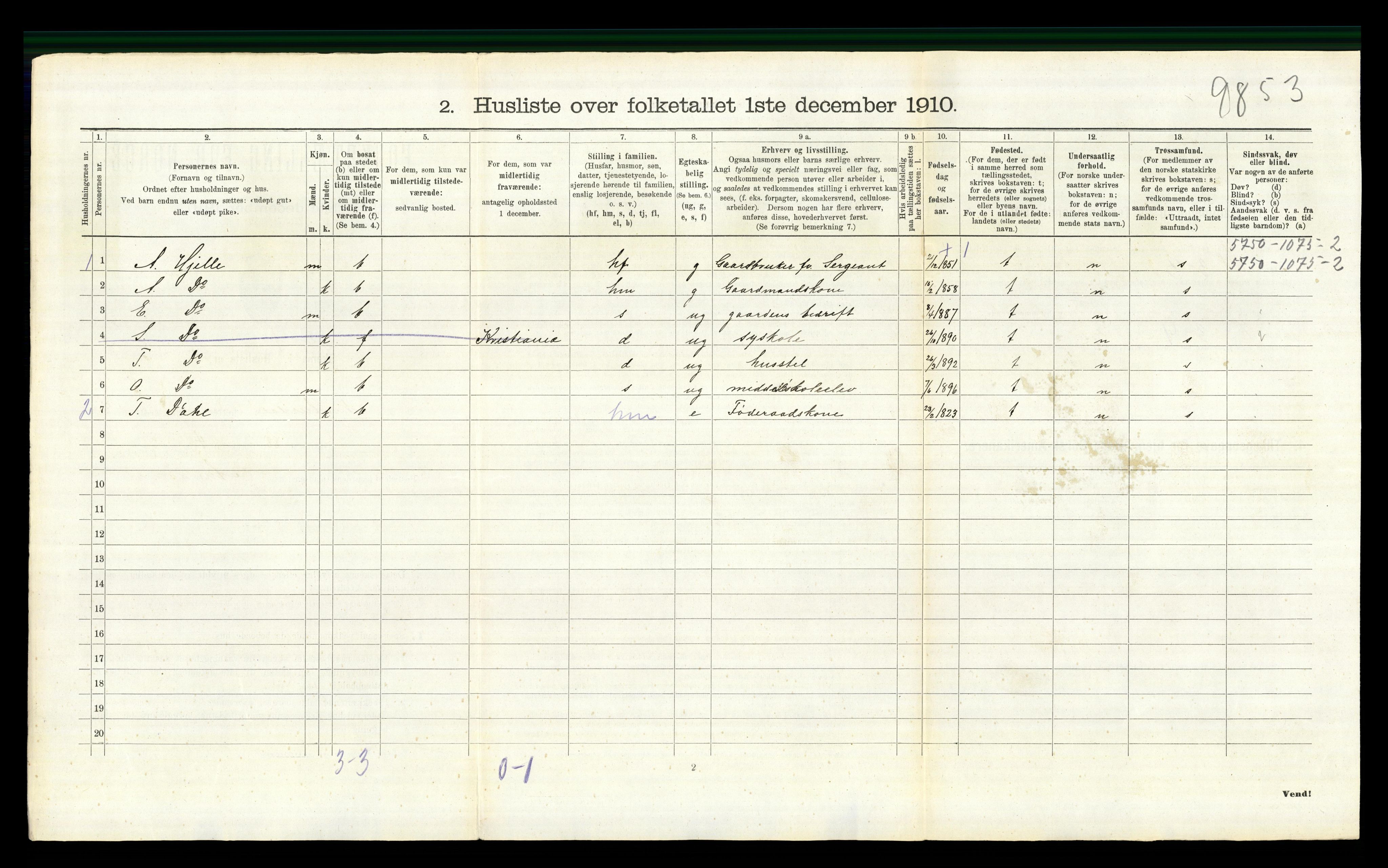 RA, 1910 census for Nord-Aurdal, 1910, p. 1118