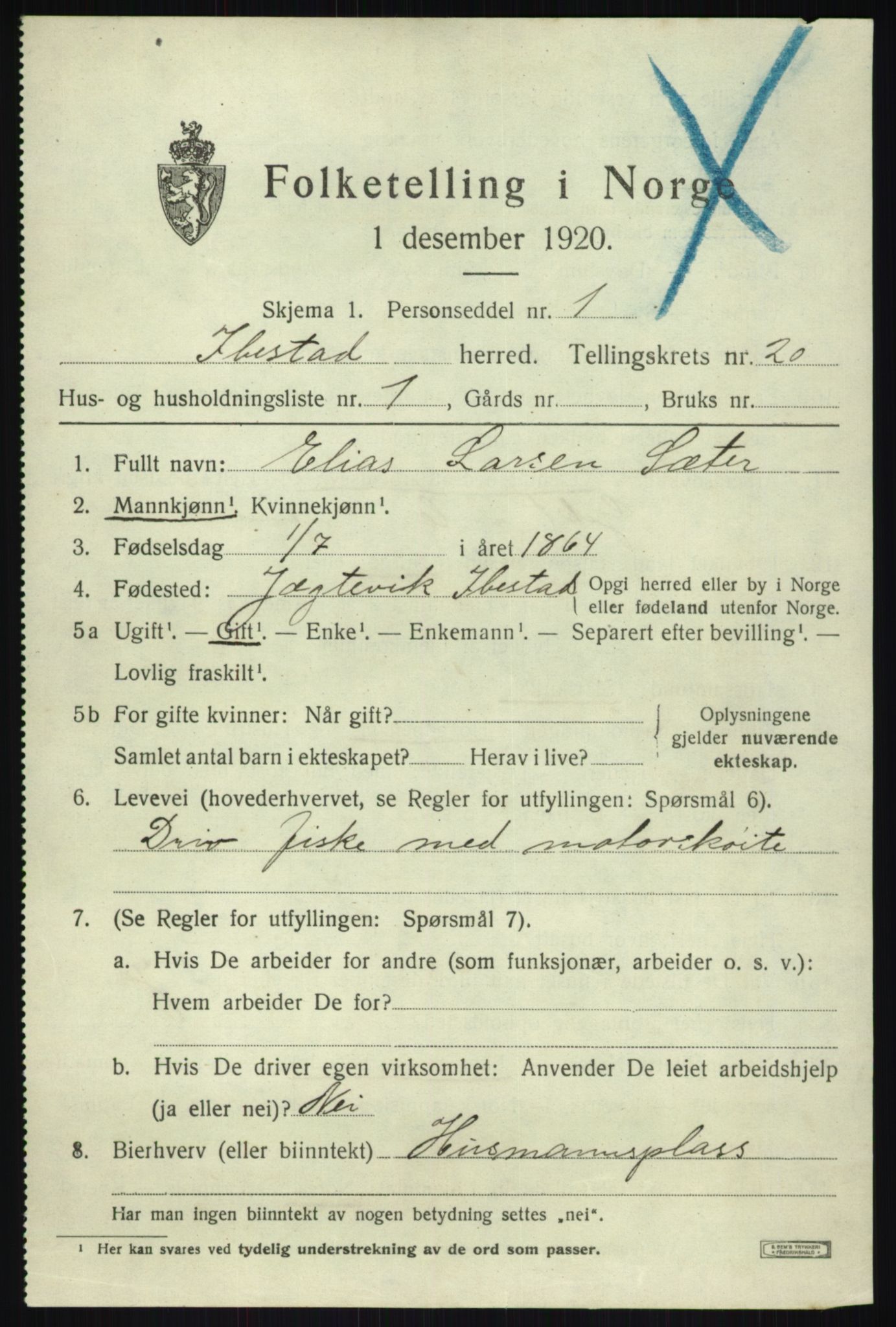 SATØ, 1920 census for Ibestad, 1920, p. 11263