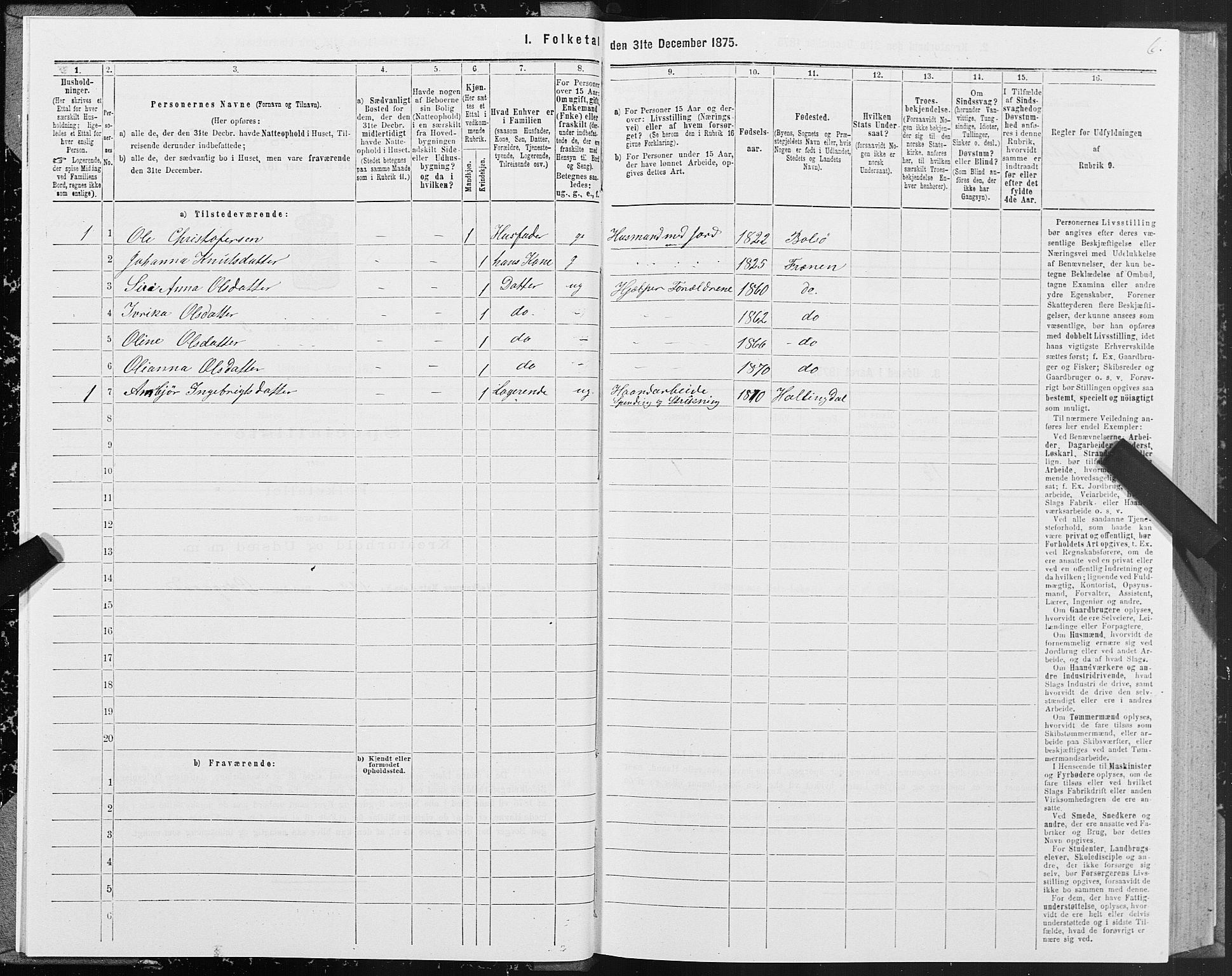 SAT, 1875 census for 1548P Fræna, 1875, p. 3006