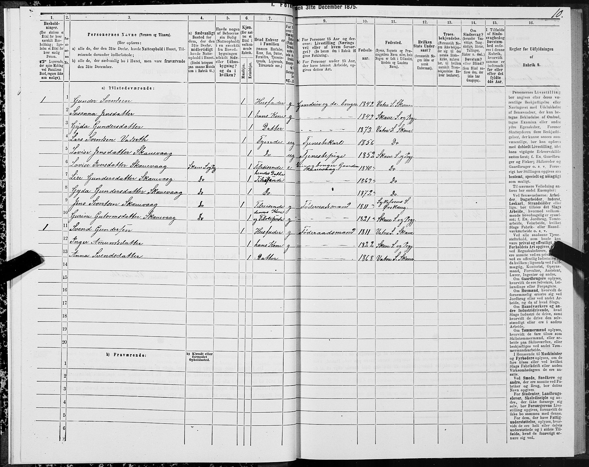 SAT, 1875 census for 1529P Skodje, 1875, p. 3010