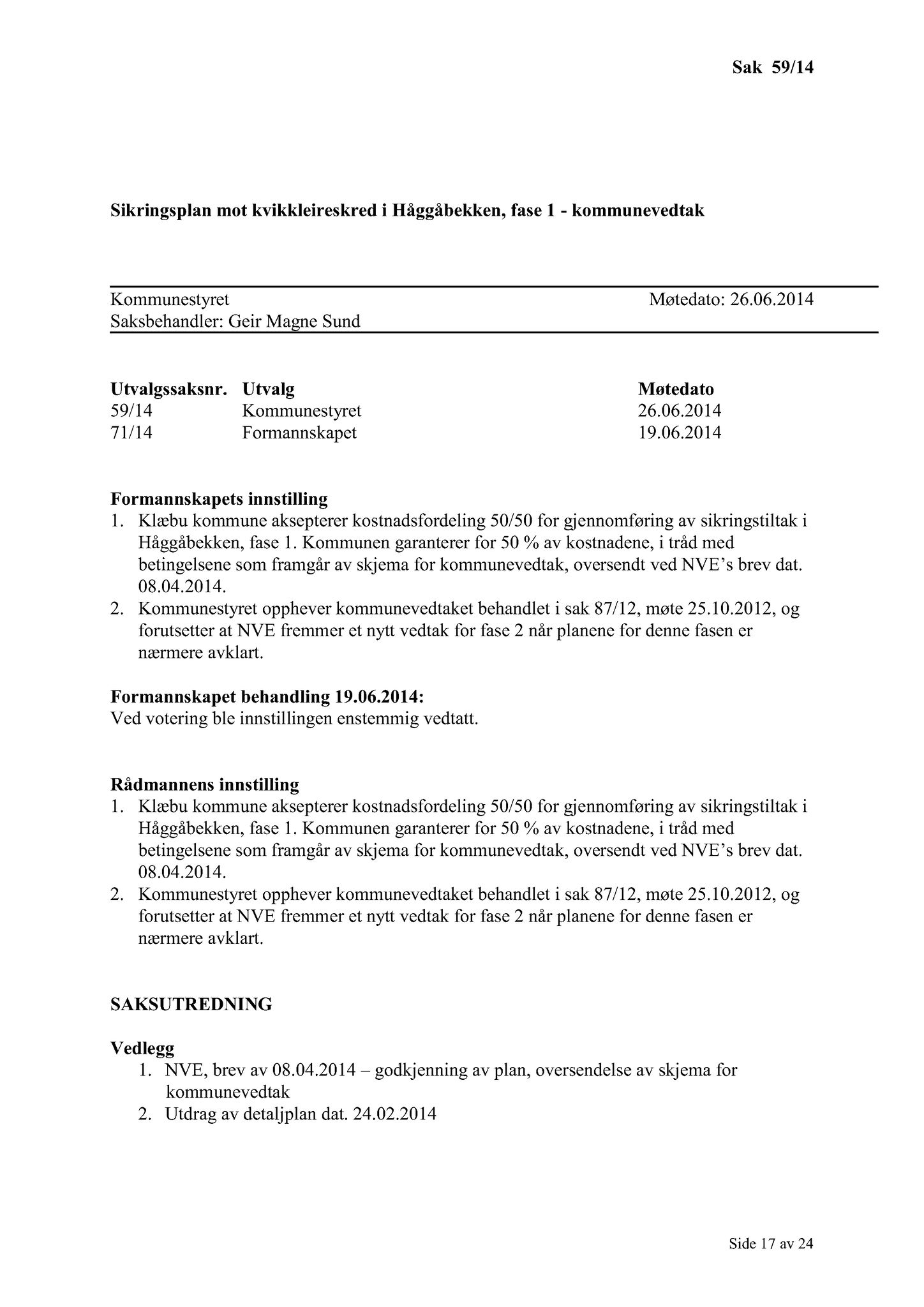 Klæbu Kommune, TRKO/KK/01-KS/L007: Kommunestyret - Møtedokumenter, 2014, p. 1675