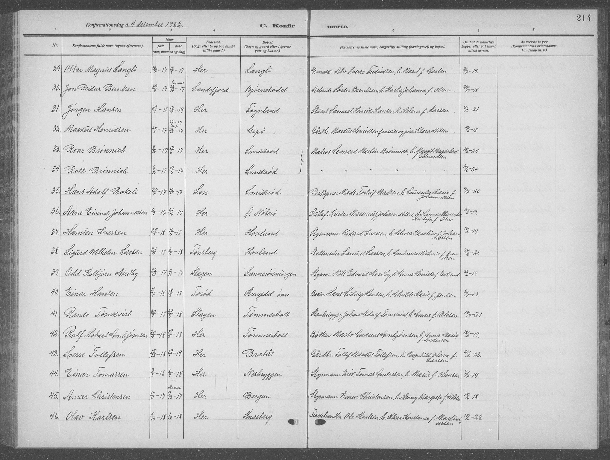 Nøtterøy kirkebøker, AV/SAKO-A-354/G/Ga/L0006: Parish register (copy) no. I 6, 1925-1939, p. 214