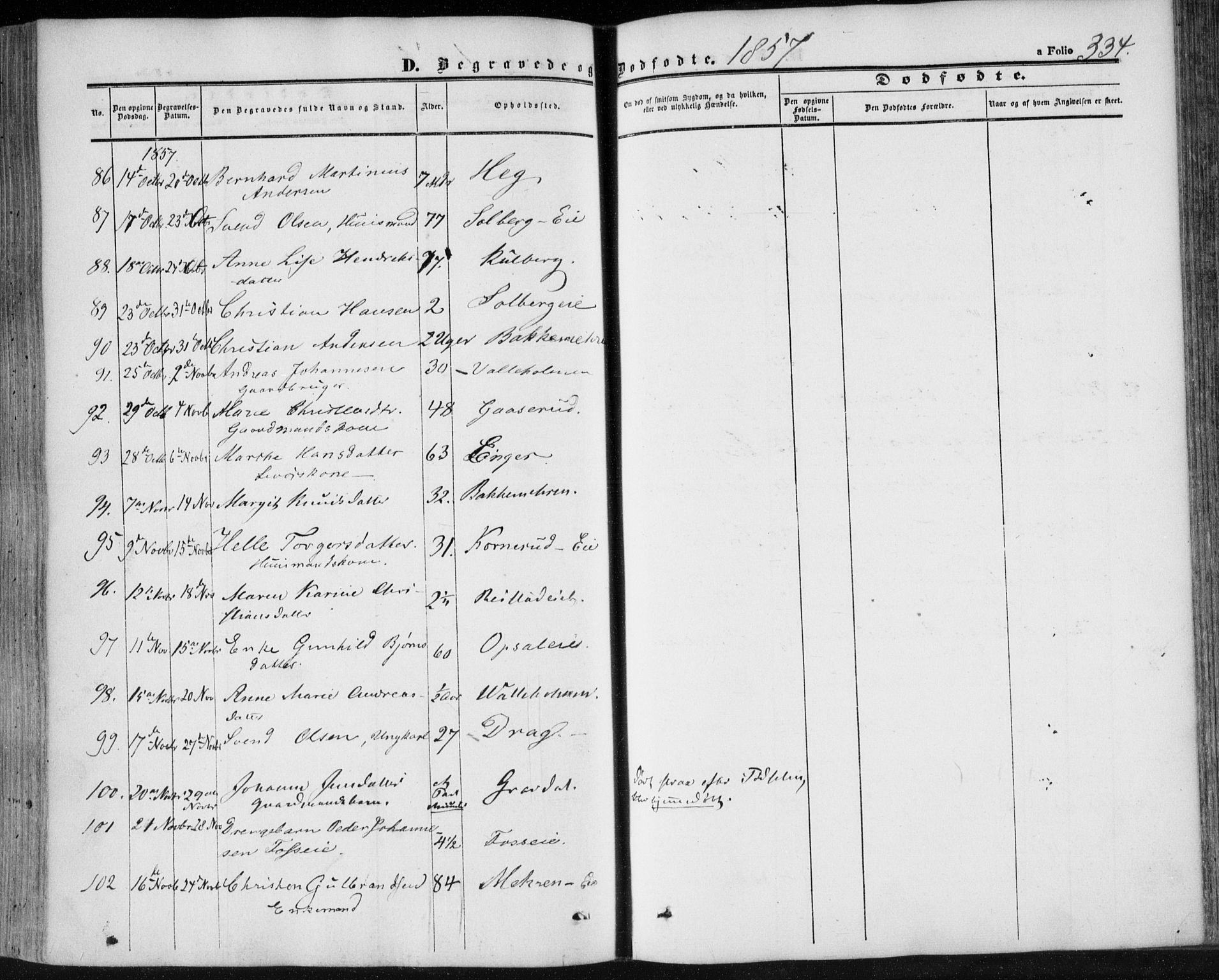 Lier kirkebøker, SAKO/A-230/F/Fa/L0012: Parish register (official) no. I 12, 1854-1864, p. 334