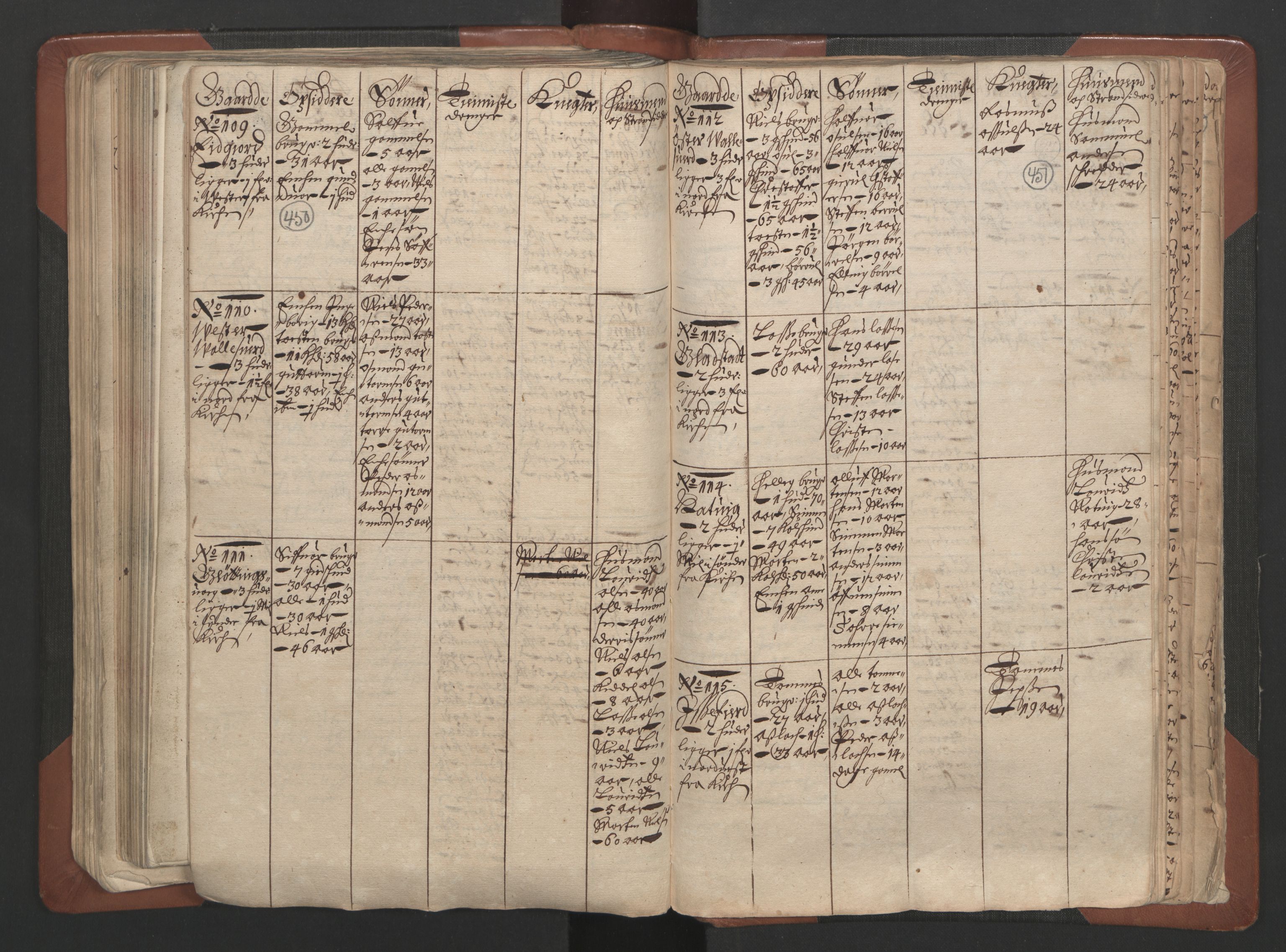 RA, Bailiff's Census 1664-1666, no. 7: Nedenes fogderi, 1664-1666, p. 450-451