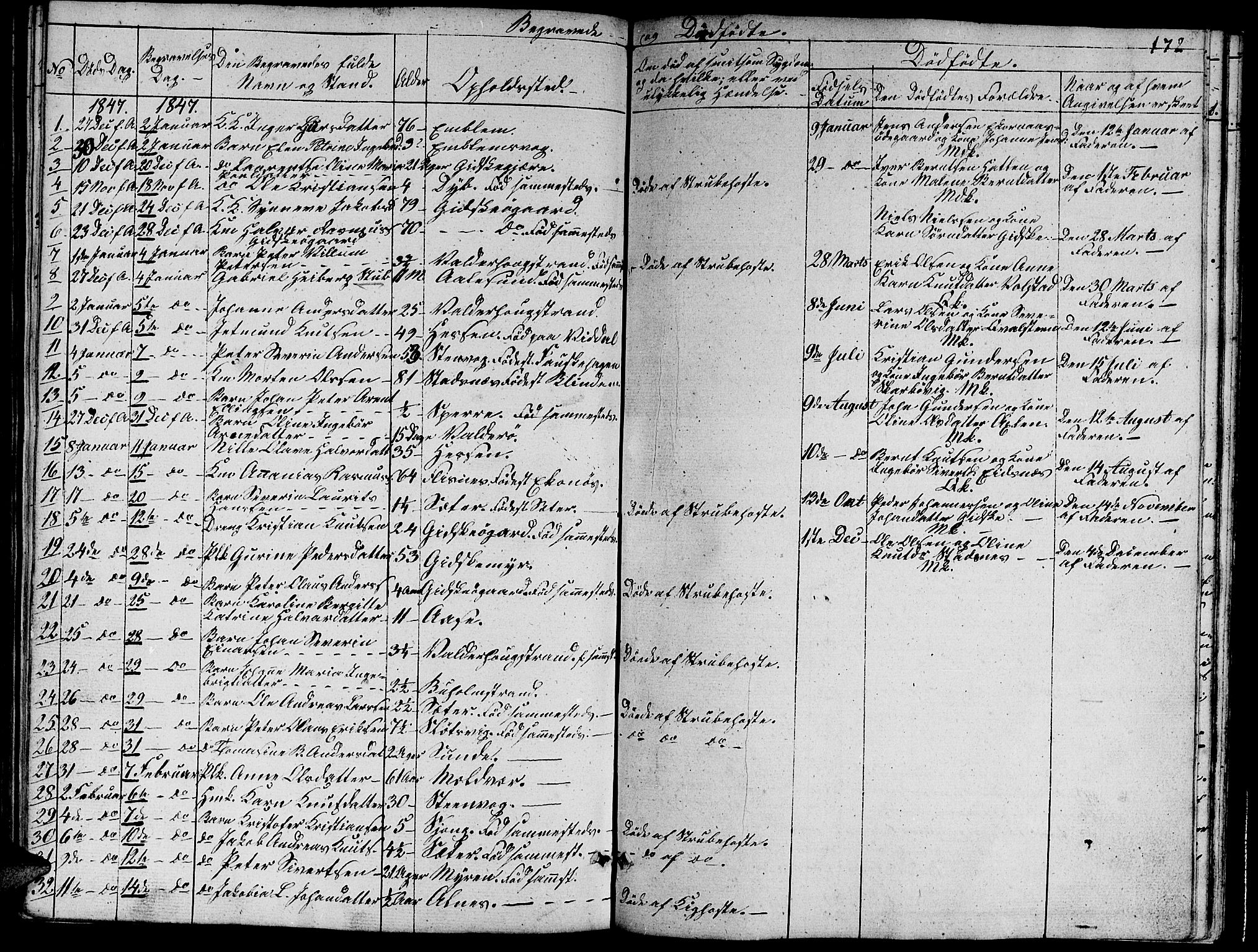 Ministerialprotokoller, klokkerbøker og fødselsregistre - Møre og Romsdal, AV/SAT-A-1454/528/L0426: Parish register (copy) no. 528C07, 1844-1854, p. 172